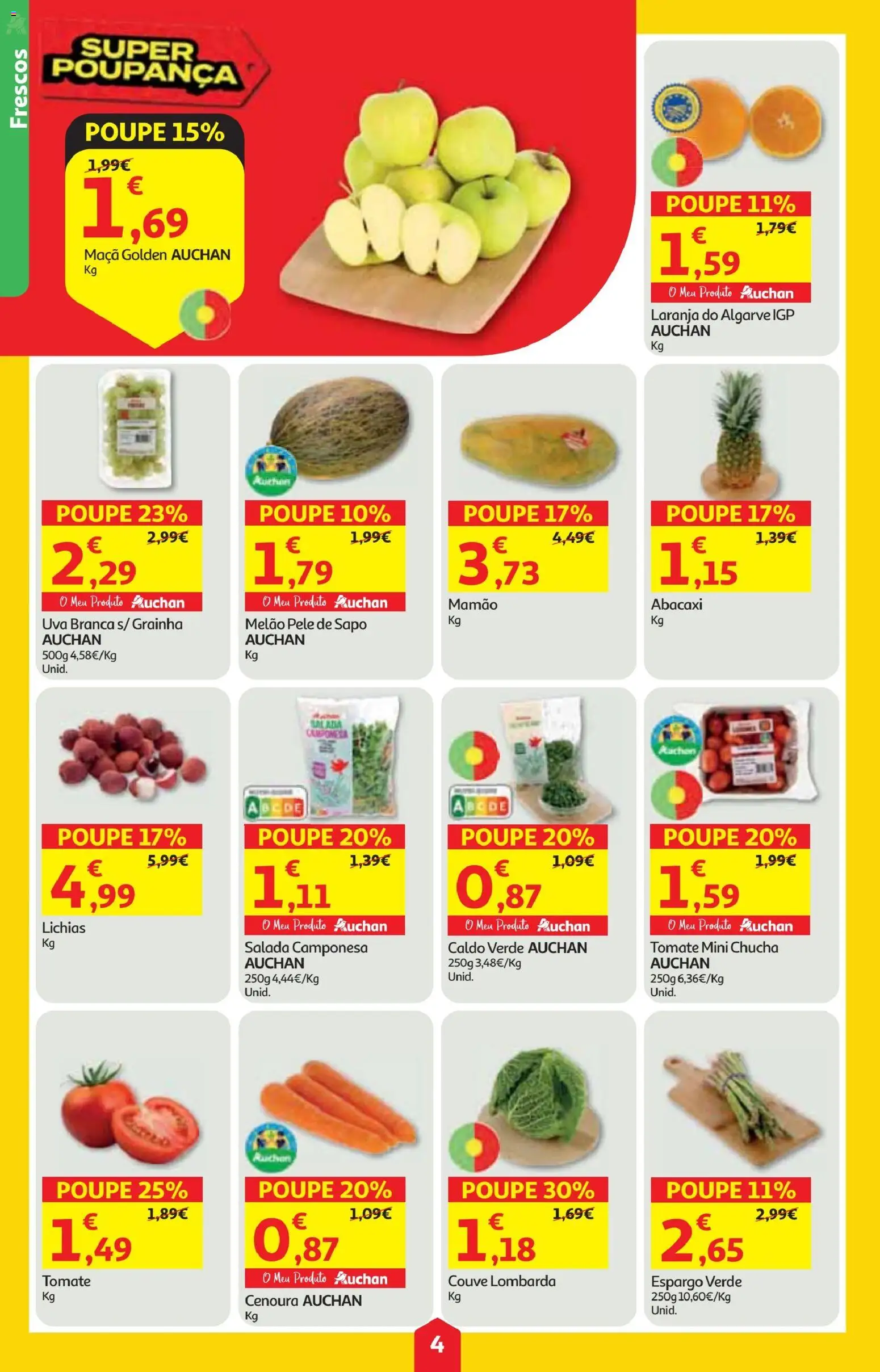 Minipreço folheto │ válido de 25.12.2025 | Página: 4 | Produtos: Tomate, Melão, Cenoura, Mamão