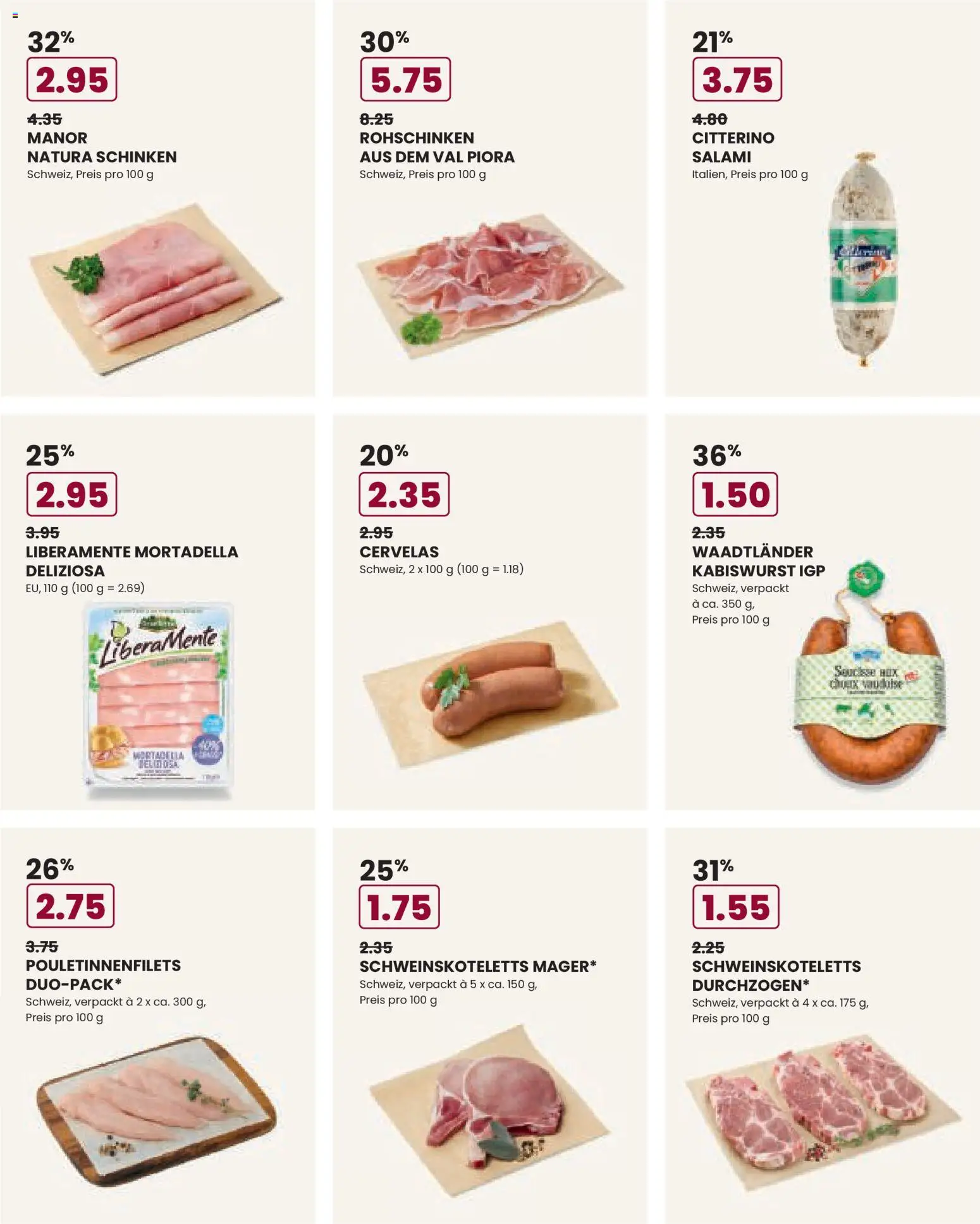 Manor Aktionen – gültig ab 03.02.2026 | Seite: 4 | Produkte: Salami, Schinken