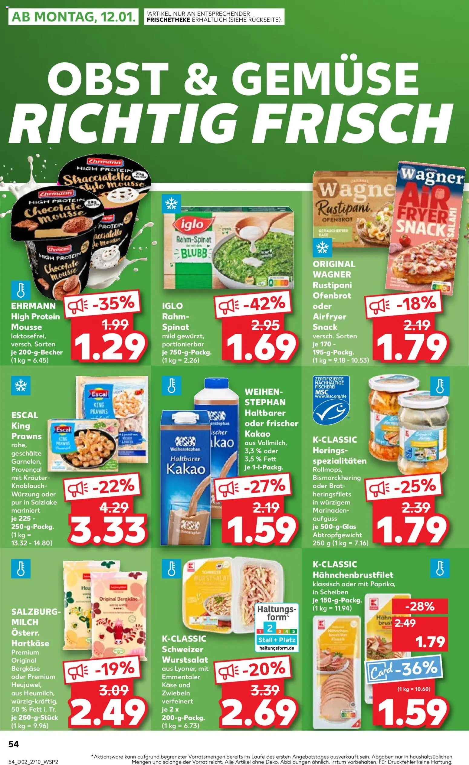 Kaufland prospekt Zeitz	 – gültig ab 08.01.2026 | Seite: 54 | Produkte: Zwiebeln, Gemüse, Obst, Hahnchenbrust