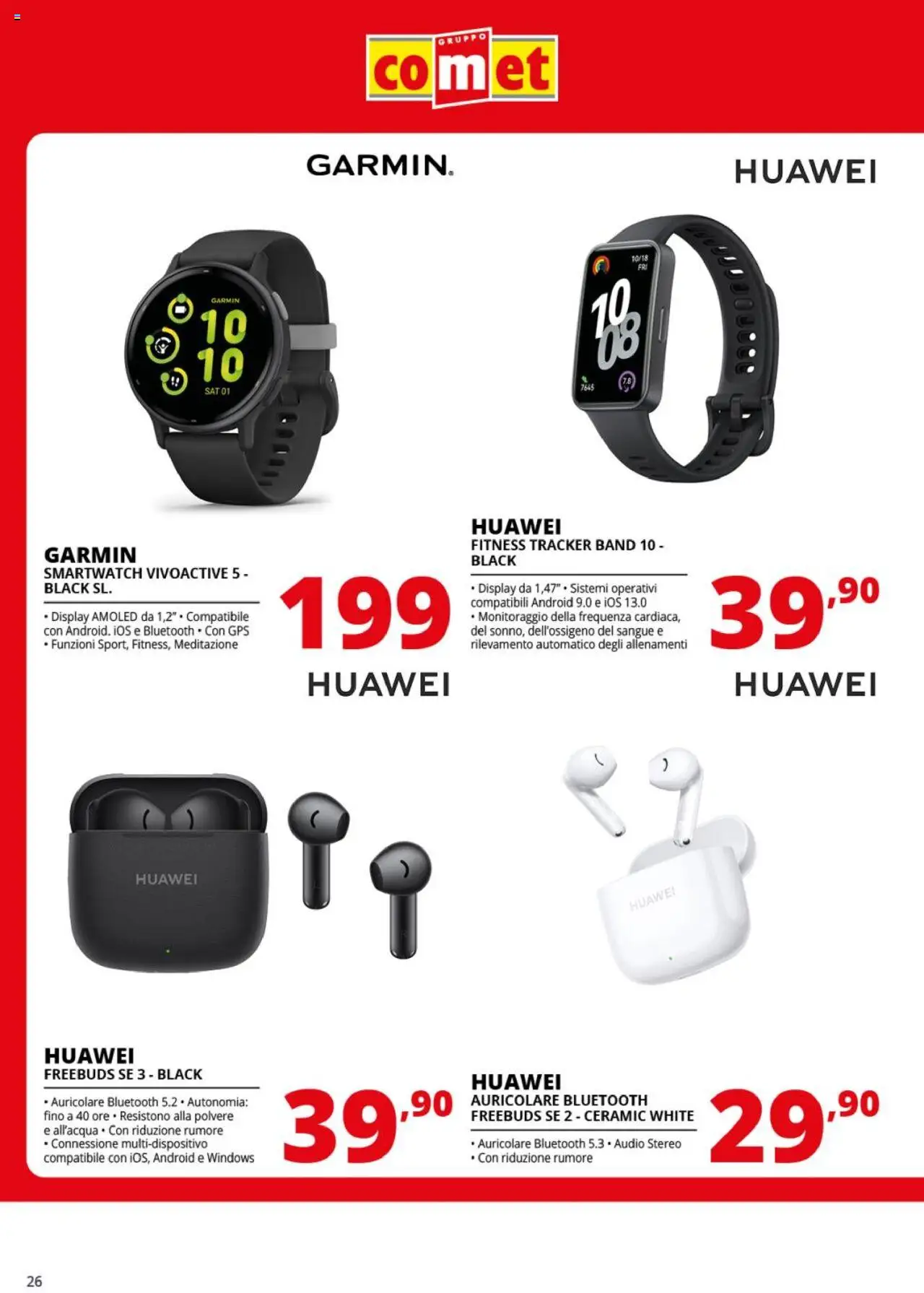 Volantino Comet del 11.09.2025 | Pagina: 26 | Prodotti: Huawei, Smartwatch