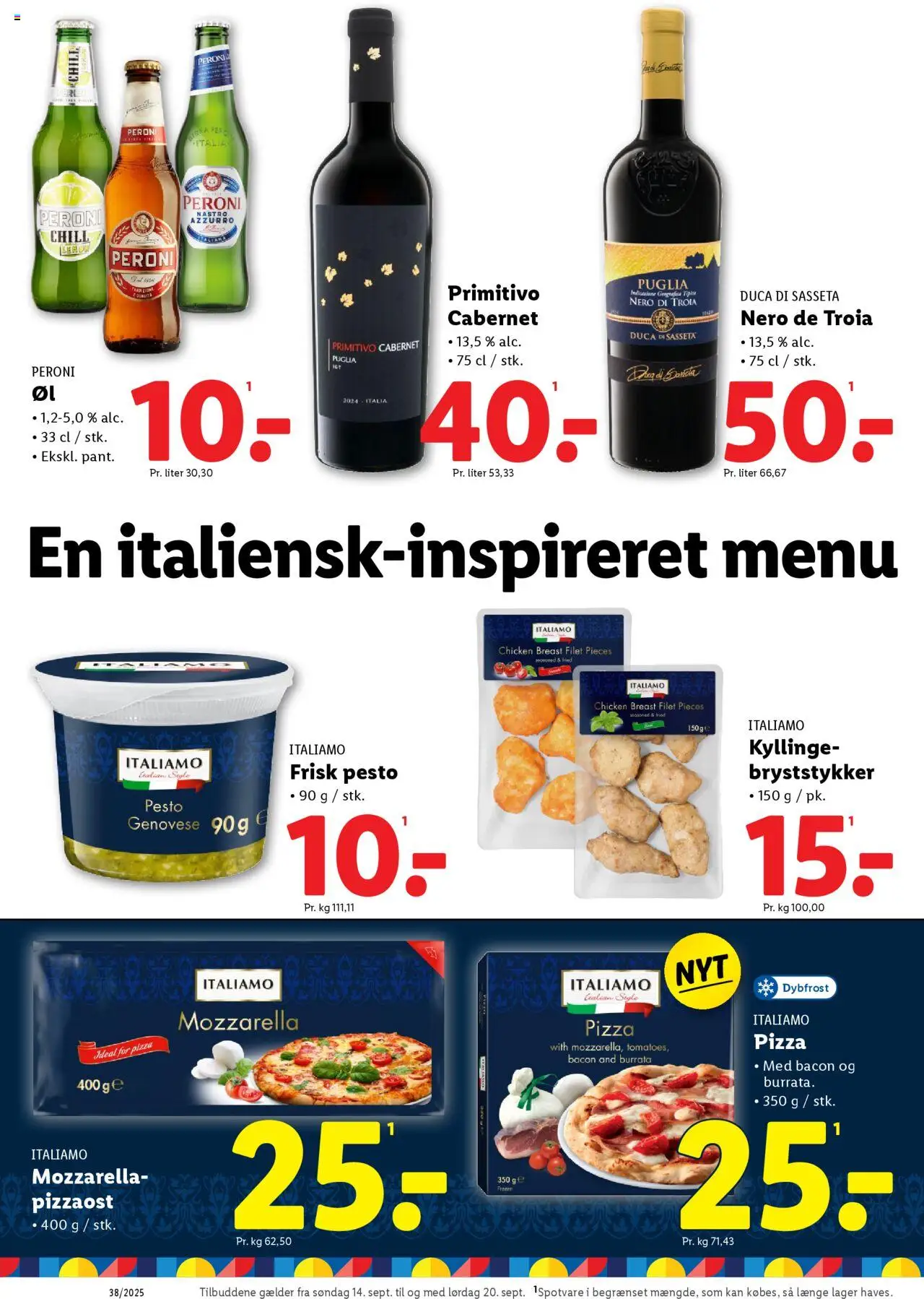 Lidl tilbudsavis – gyldig fra 18.09.2025 | Side: 27 | Produkter: Pizza, Pesto, Mozzarella, Cebola