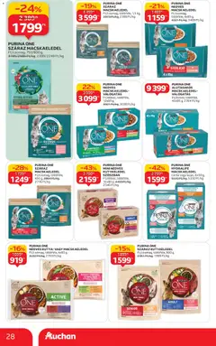 Auchan Akciós újság - amely érvényes a következő dátumtól: 15.01.2026 | Oldal: 28 | Termékek: Macskaeledel, Kutyaeledel, Purina one