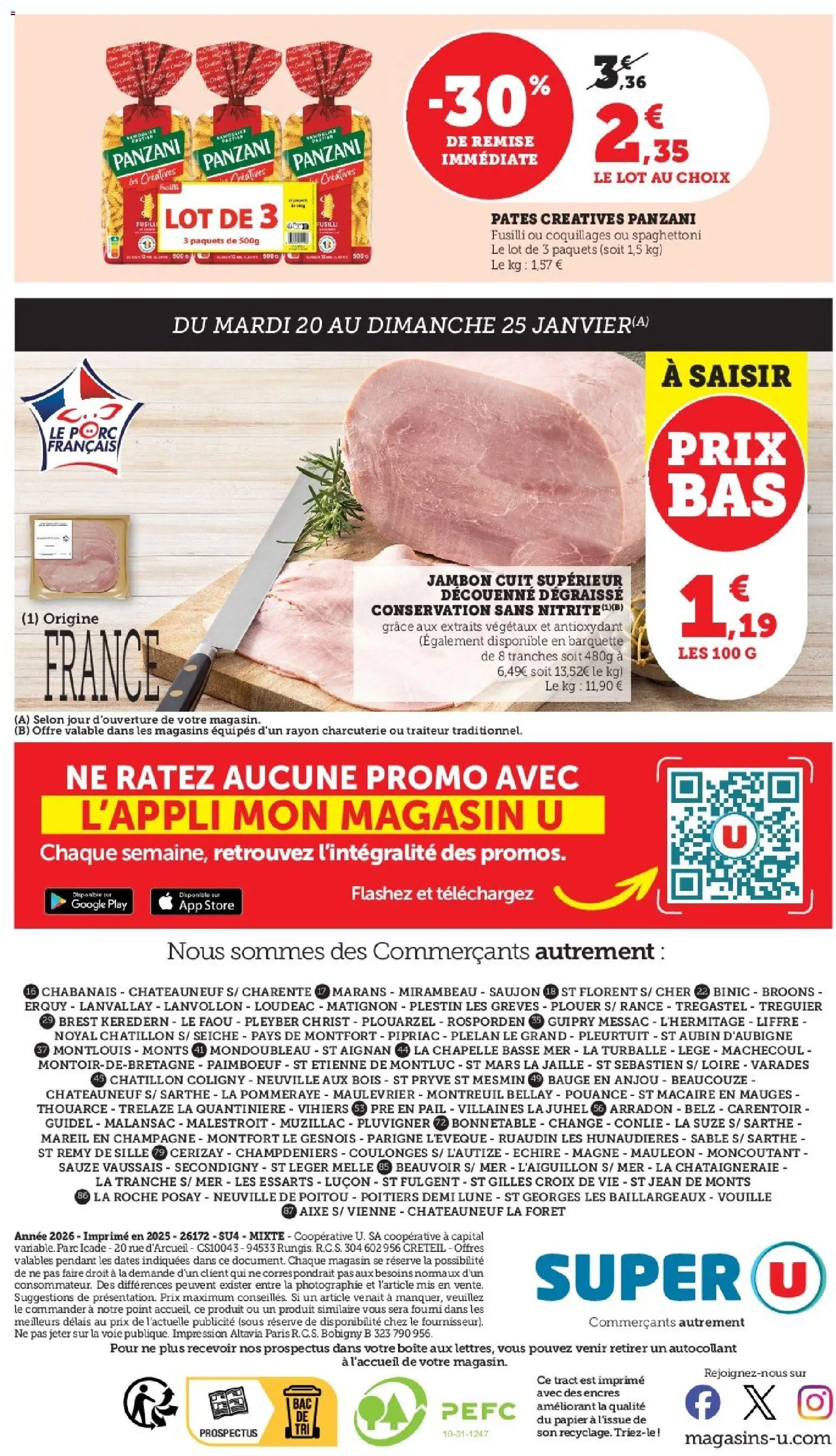 {H1} | Page: 44 | Produits: Fusilli, Champagne, Porc, Pâtes