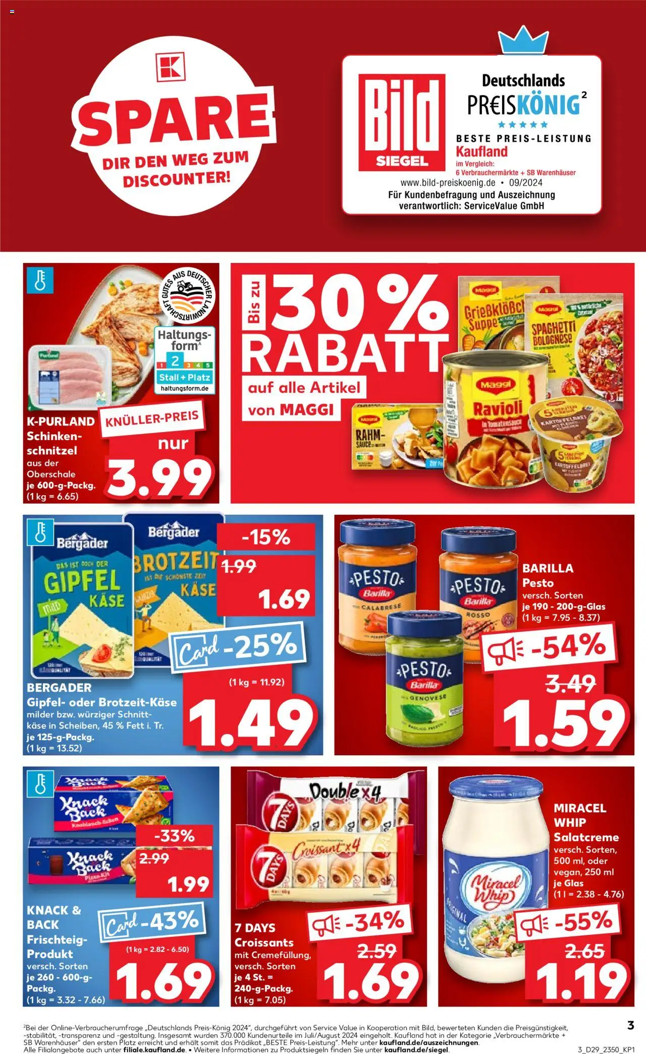Kaufland prospekt Völklingen	 - gültig ab dem 17.07.2025 | Seite: 3 | Produkte: Maggi, Barilla, Schnitzel, Schinken