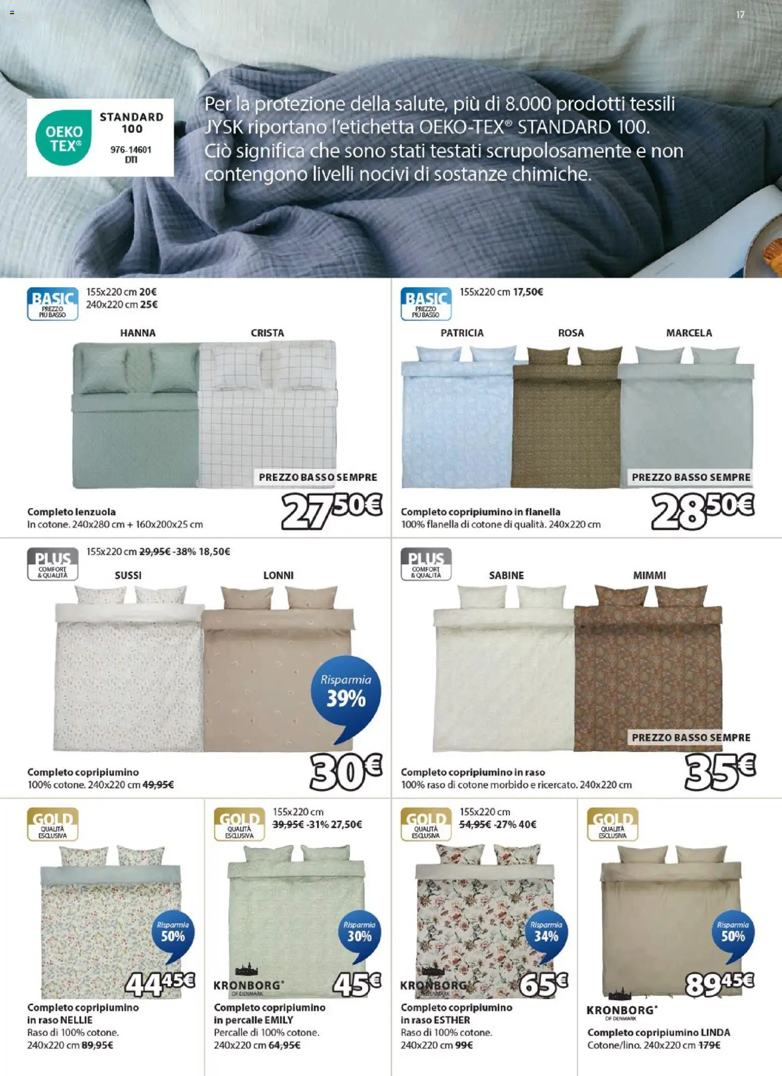 Volantino JYSK del 24.11.2025 | Pagina: 17 | Prodotti: Copripiumino, Lenzuola