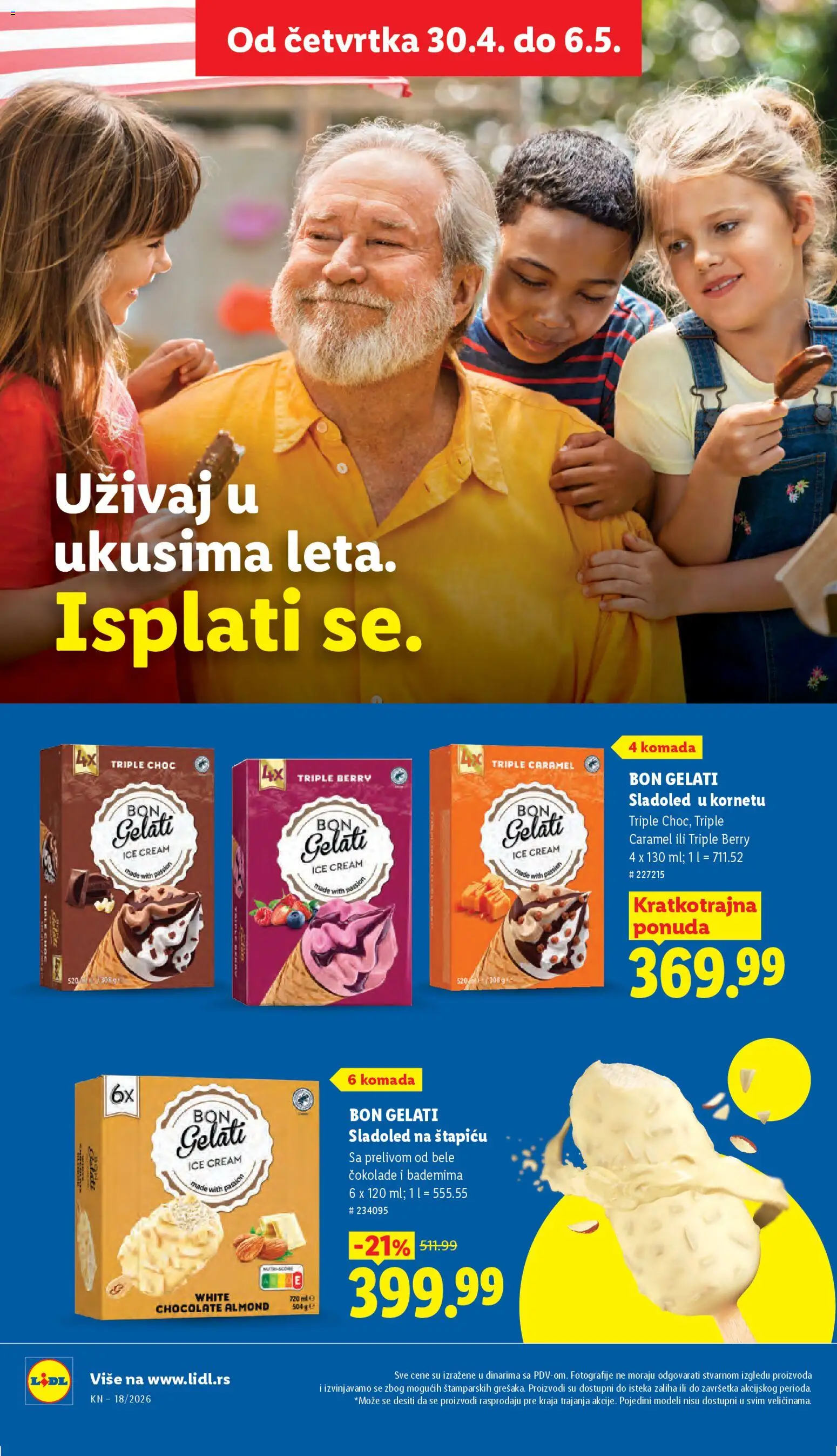 Lidl katalog - važi od 30.04.2026 | Strana: 52 | Proizvode: Sladoled