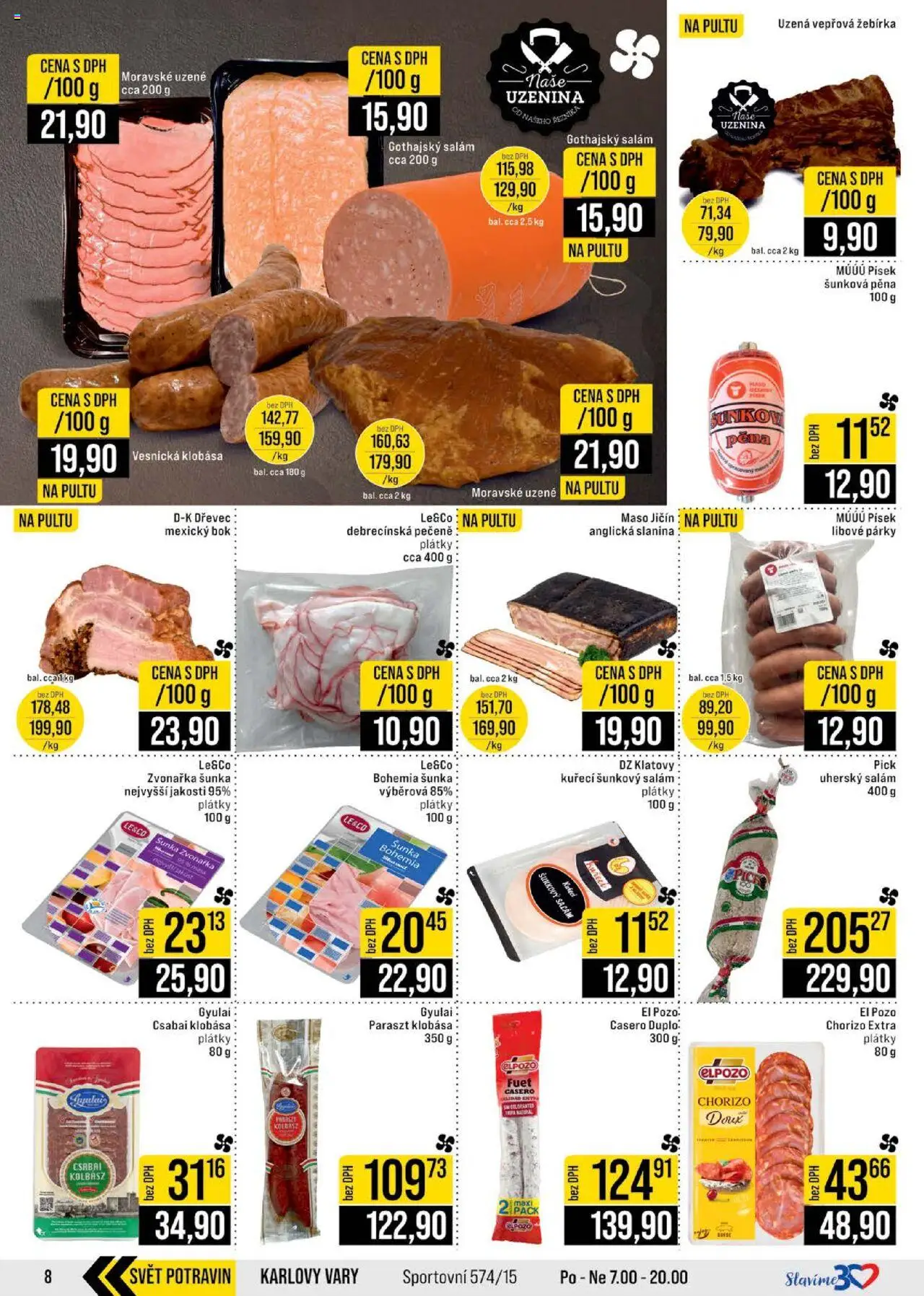 Jip leták - Cash & Carry od 15.10.2025 | Strana: 8 | Produkty: Písek, Klobása, Moravské uzené, Chorizo