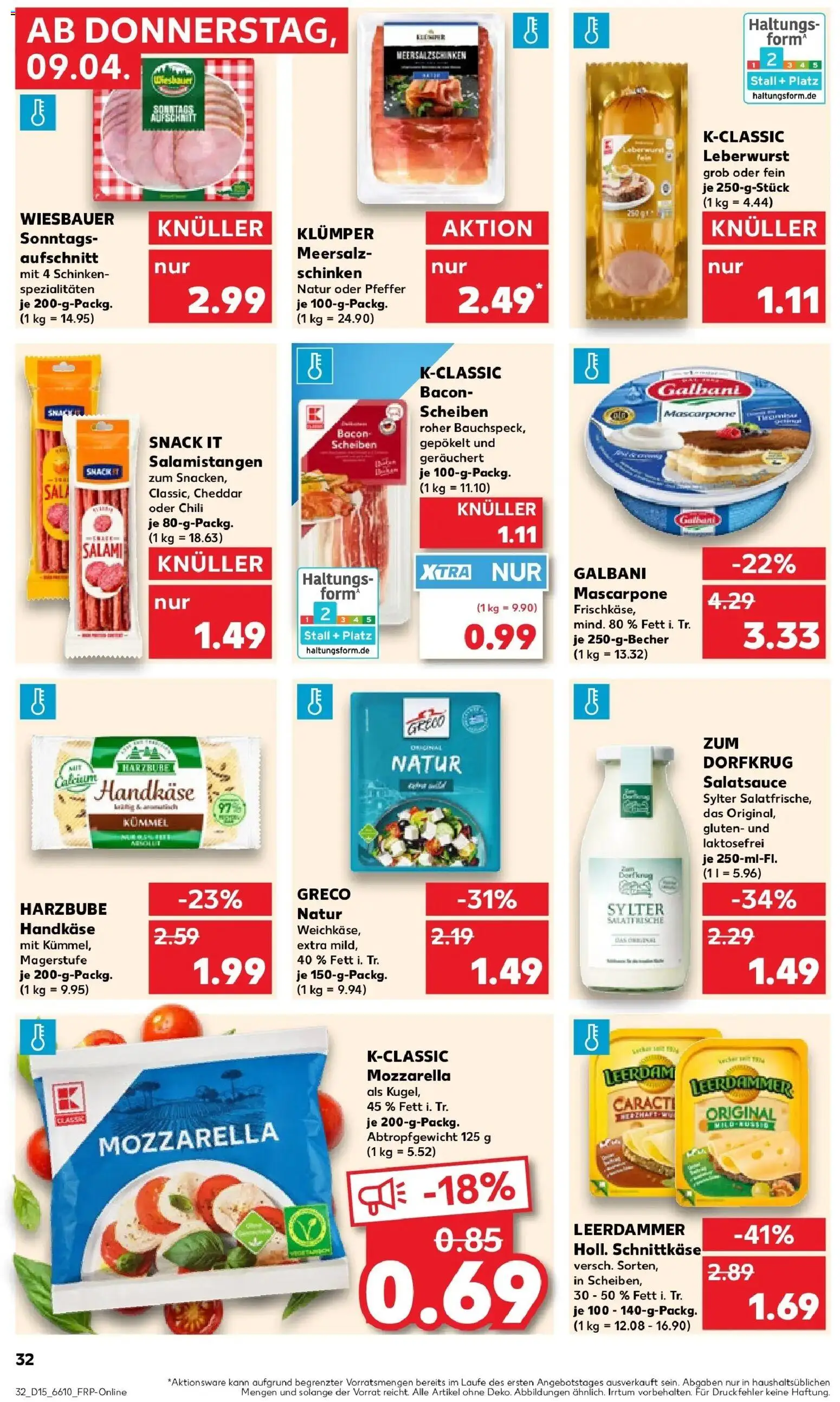 Kaufland Prospekt Rees	 – gültig ab 07.04.2026 | Seite: 44 | Produkte: Mascarpone, Mozzarella, Dressing, Salami