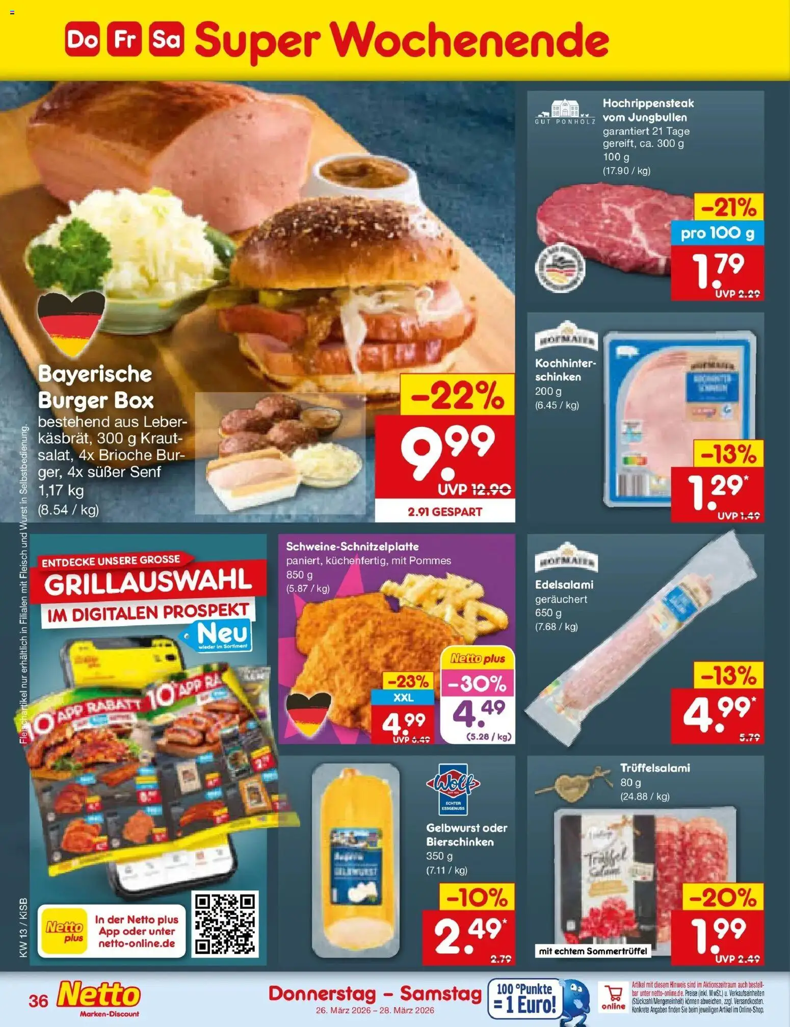 Netto Marken-Discount Prospekt Bad Friedrichshall	 – gültig ab 23.03.2026 | Seite: 52 | Produkte: Wurst, Kraut, Schinken, Fleisch