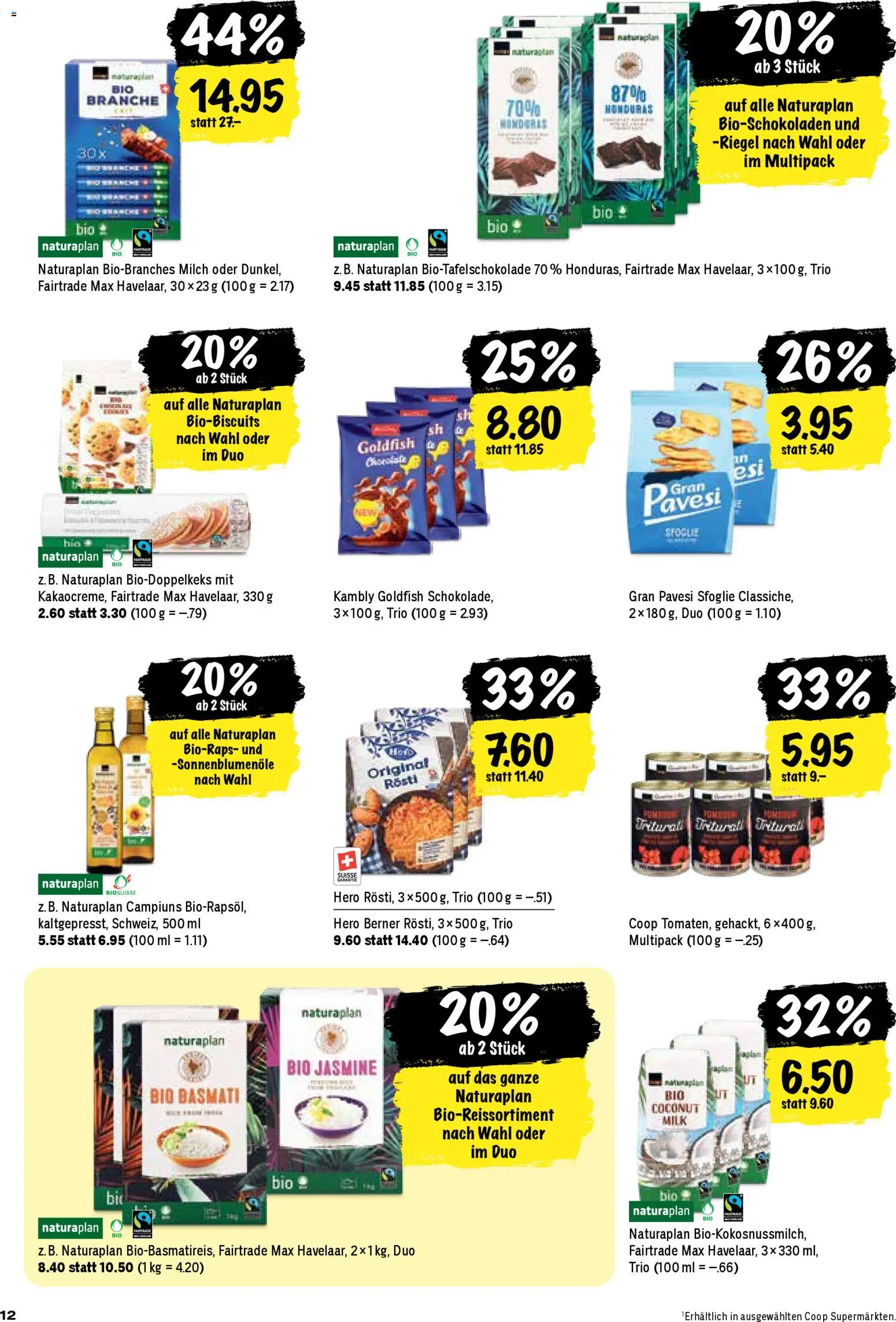 Coop aktionen – gültig ab 31.03.2026 | Seite: 12 | Produkte: Milch, Schokolade