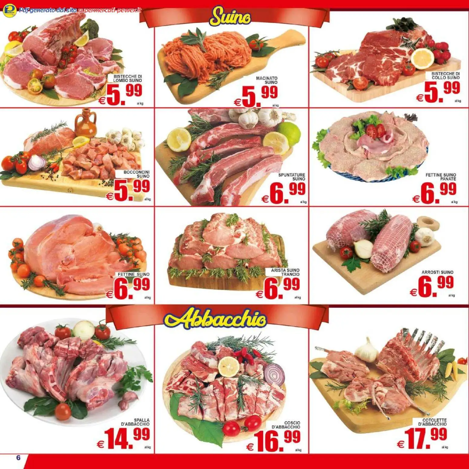 Volantino Pewex del 29.04.2026 | Pagina: 6 | Prodotti: Suino, Macinato