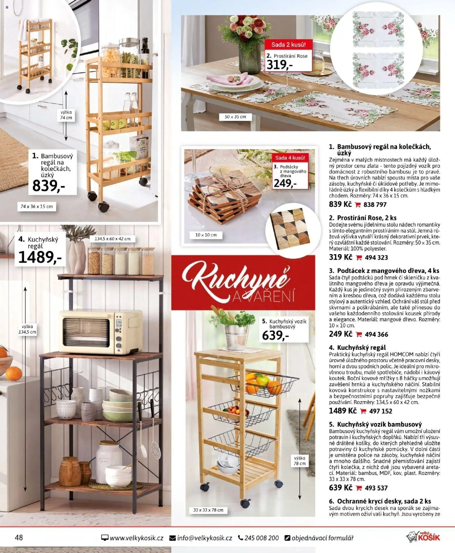Velký Košík katalog duben 2026 od 01.04.2026 | Strana: 48 | Produkty: Nádobí, Podtácek, Sporák, Regál