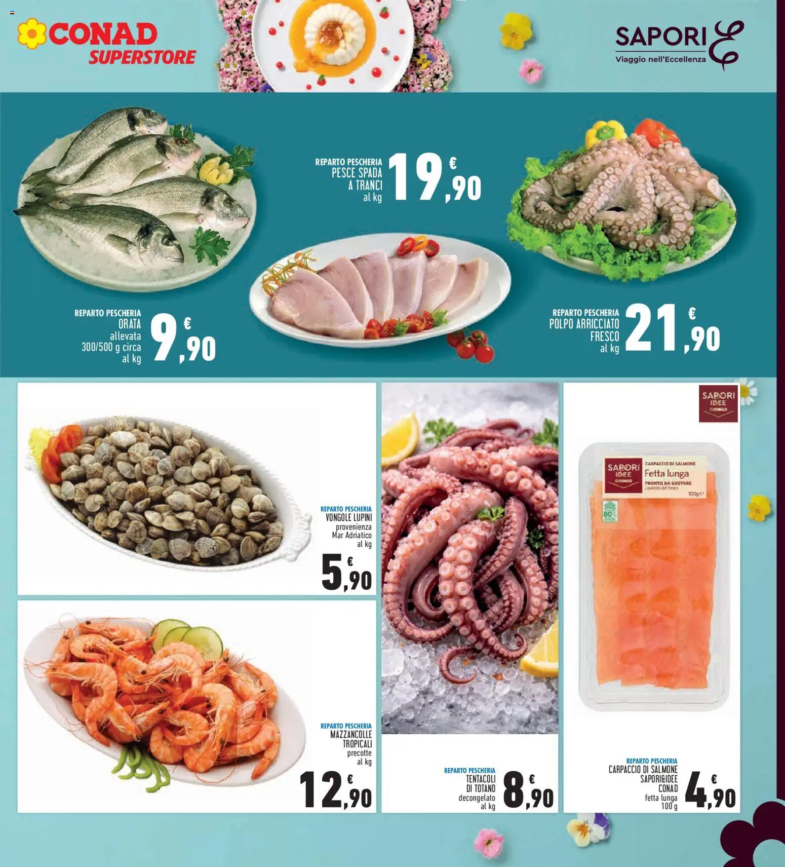 Volantino Conad del 26.03.2026 | Pagina: 7 | Prodotti: Lupini, Salmone, Pesce, Orata