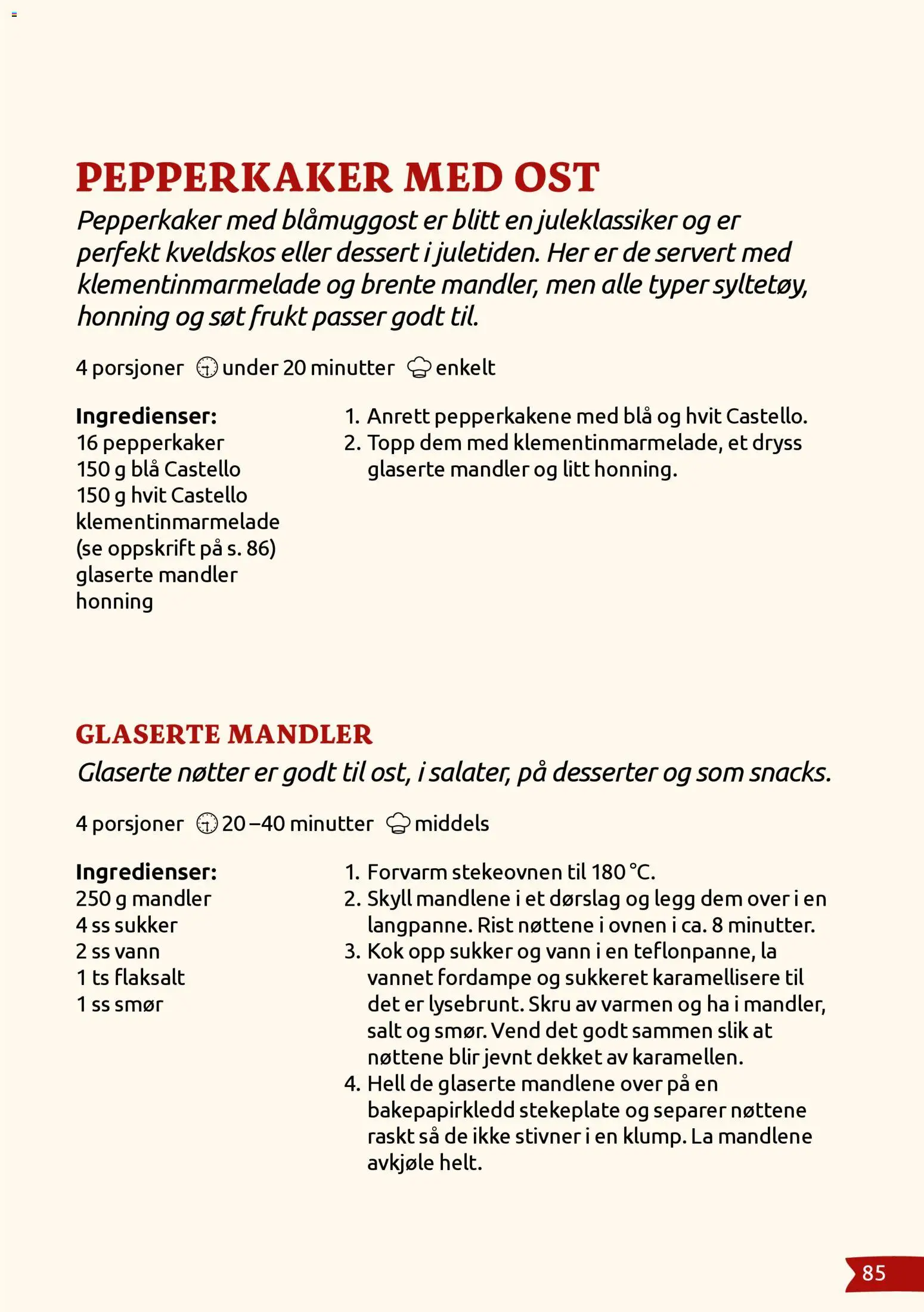 {H1} | Side: 85 | Produkter: Smør, Nøtter, Rist, Tape