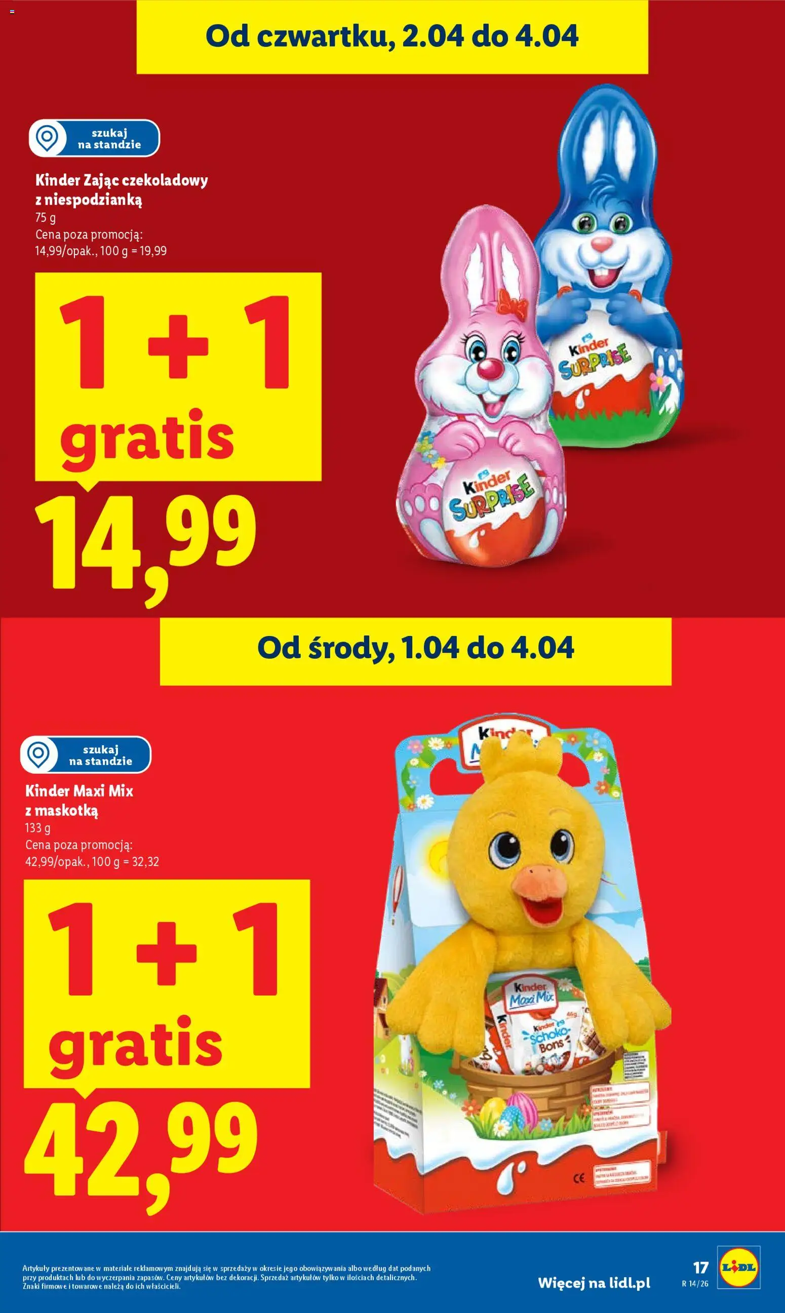 Lidl Polsko leták od 02.04.2026 | Strana: 17 | Produkty: Schoko Bons, Kinder