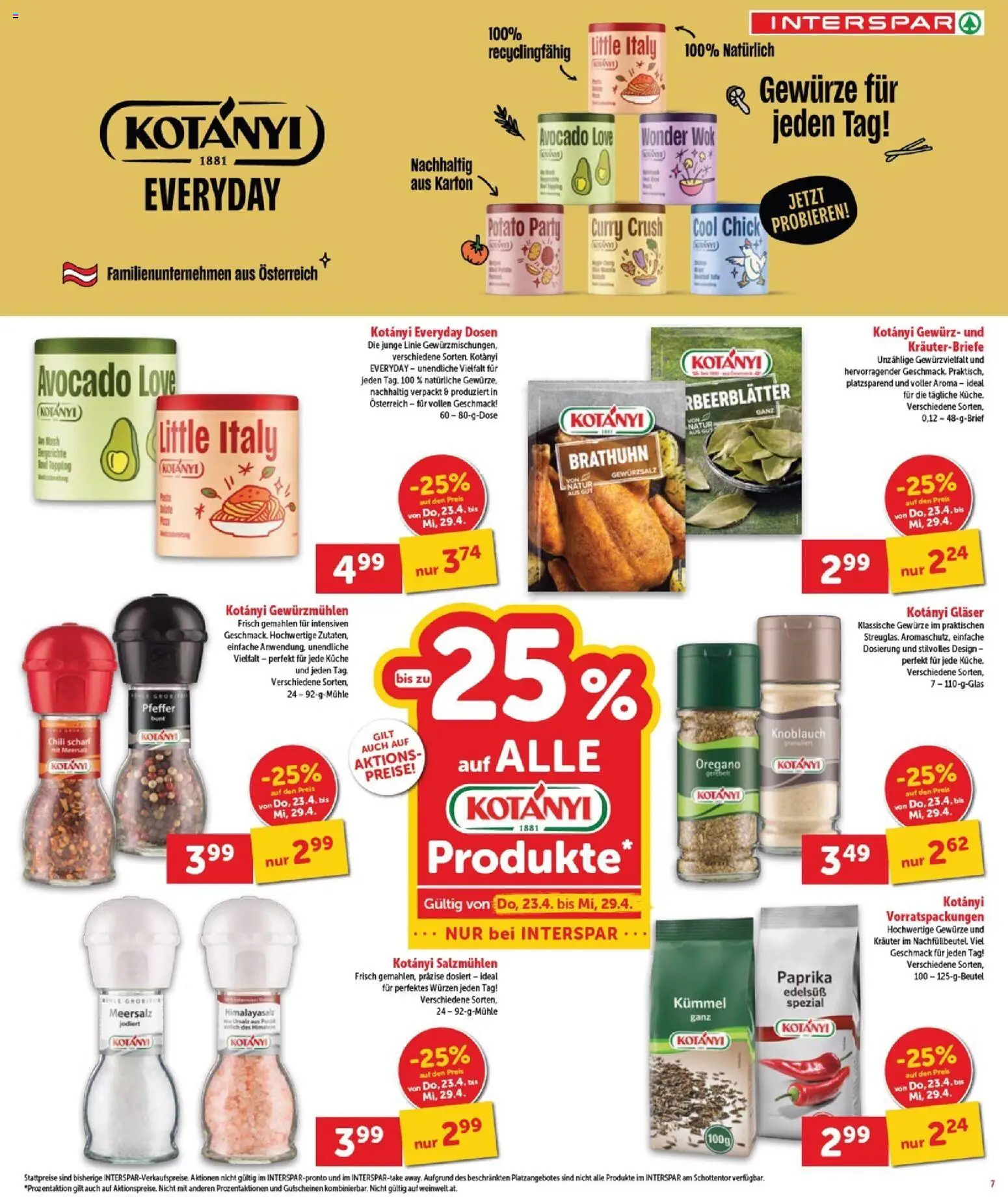 Interspar Flugblatt - Burgenland Sued gültig ab 23.04.2026 | Seite: 7 | Produkte: Avocado, Gewürze, Pfeffer, Knoblauch