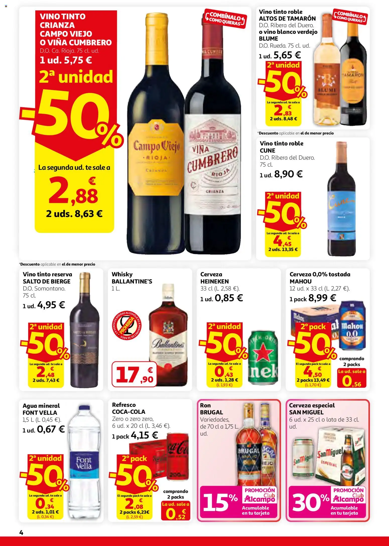 Alcampo - SST Catalán │ válido desde el 26.02.2026 | Página: 4 | Productos: Vino, Cerveza, Whisky, Σπανάκι