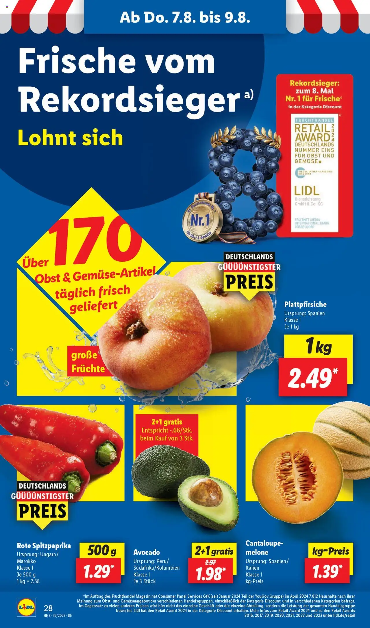 Lidl Prospekt Solingen - gültig ab dem 04.08.2025 | Seite: 52 | Produkte: Avocado, Gemüse, Obst, Melone