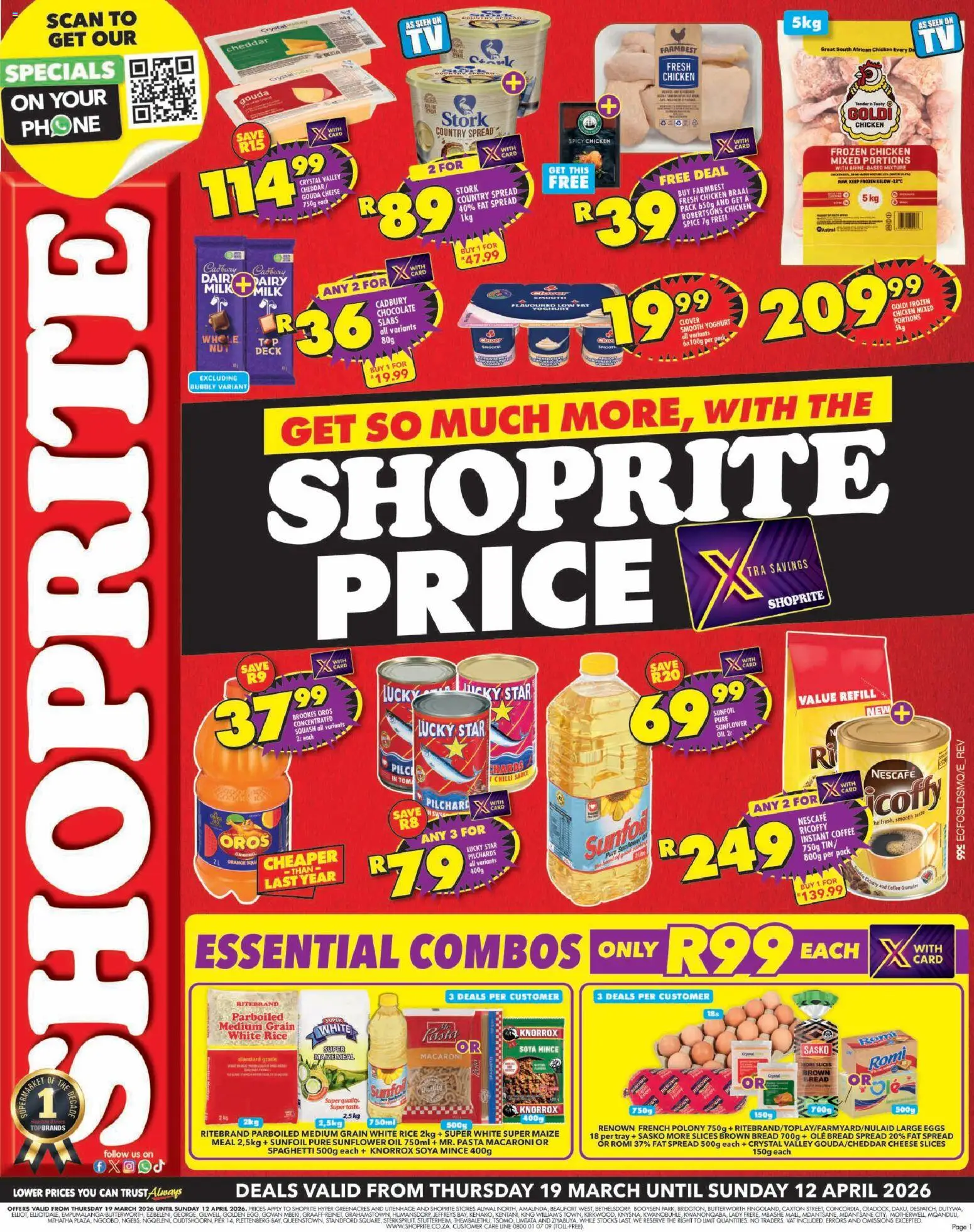 New Shoprite catalogue – valid from 19.03.2026 | Page: 1 | Products: Squash, Rice, Soya mince, Sauce