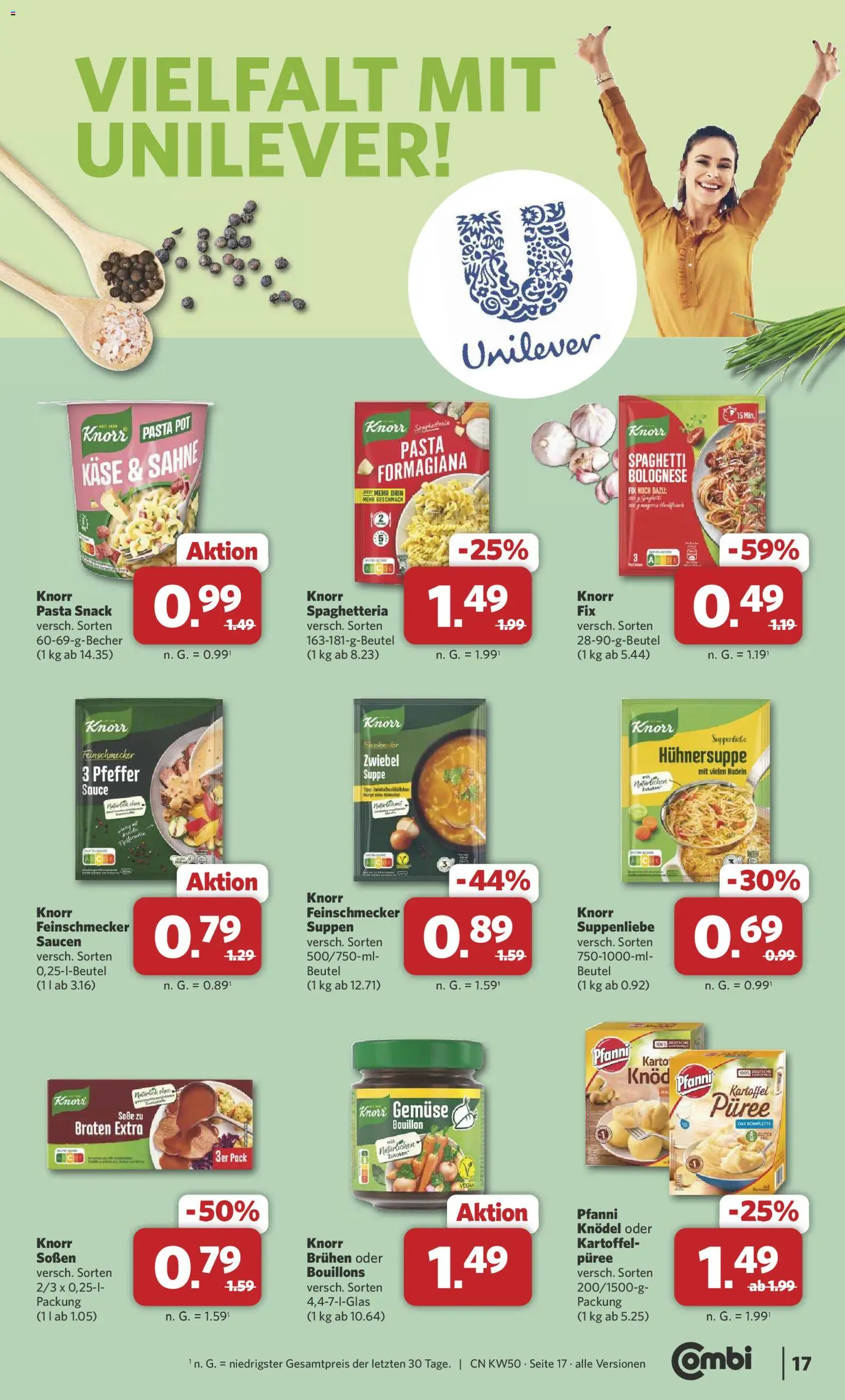 Combi Prospekt 	 – gültig ab 08.12.2025 | Seite: 18 | Produkte: Knorr, Gemüse, Soße, Nudeln