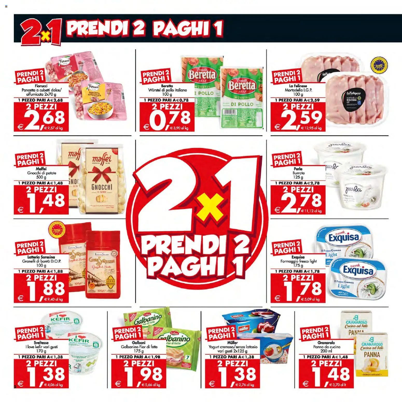 Volantino Decò del 13.01.2026 | Pagina: 2 | Prodotti: Pancetta, Formaggio, Mortadella, Gnocchi