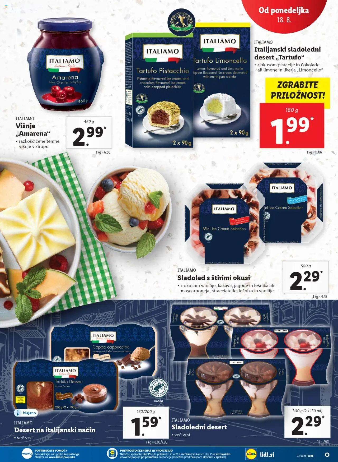 Lidl - Ljubljana │ velja od 14.08.2025 | Stran: 59 | Izdelki: Pistacije, Jagode, Sladoled