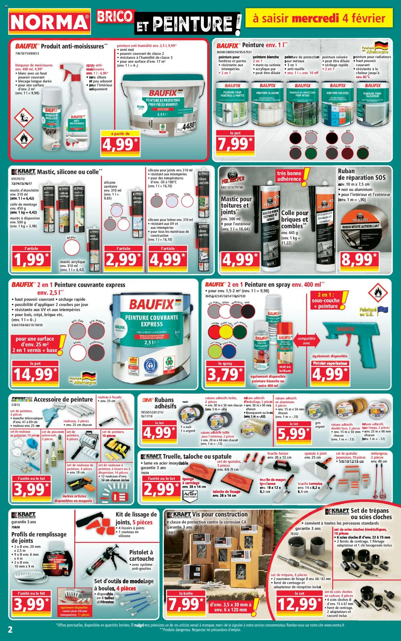 {H1} | Page: 2 | Produits: Couches, Spatule, Briques, Portes