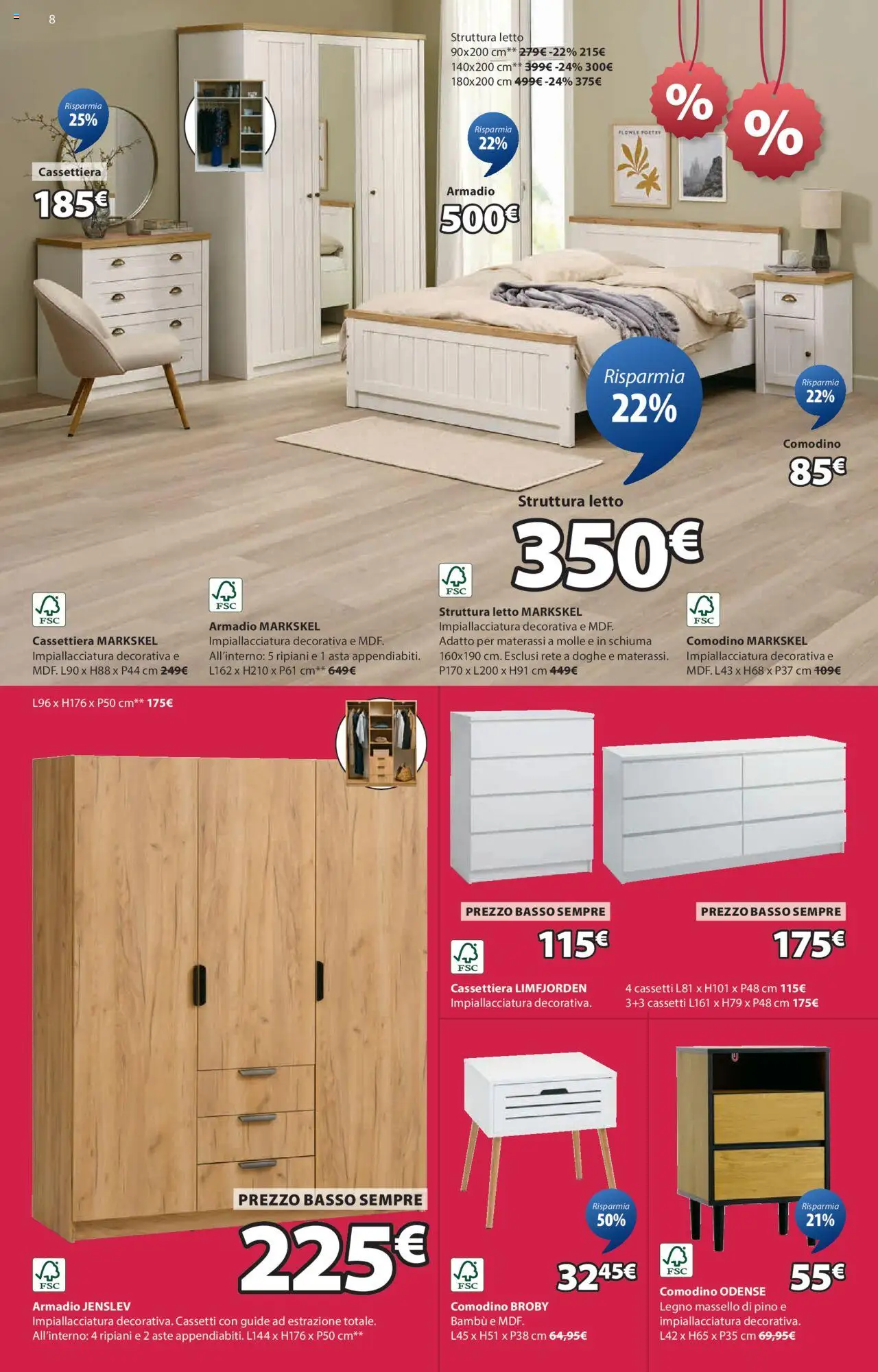 Volantino JYSK del 31.07.2025 | Pagina: 8 | Prodotti: Tavolino, Divano letto, Letto, Divano