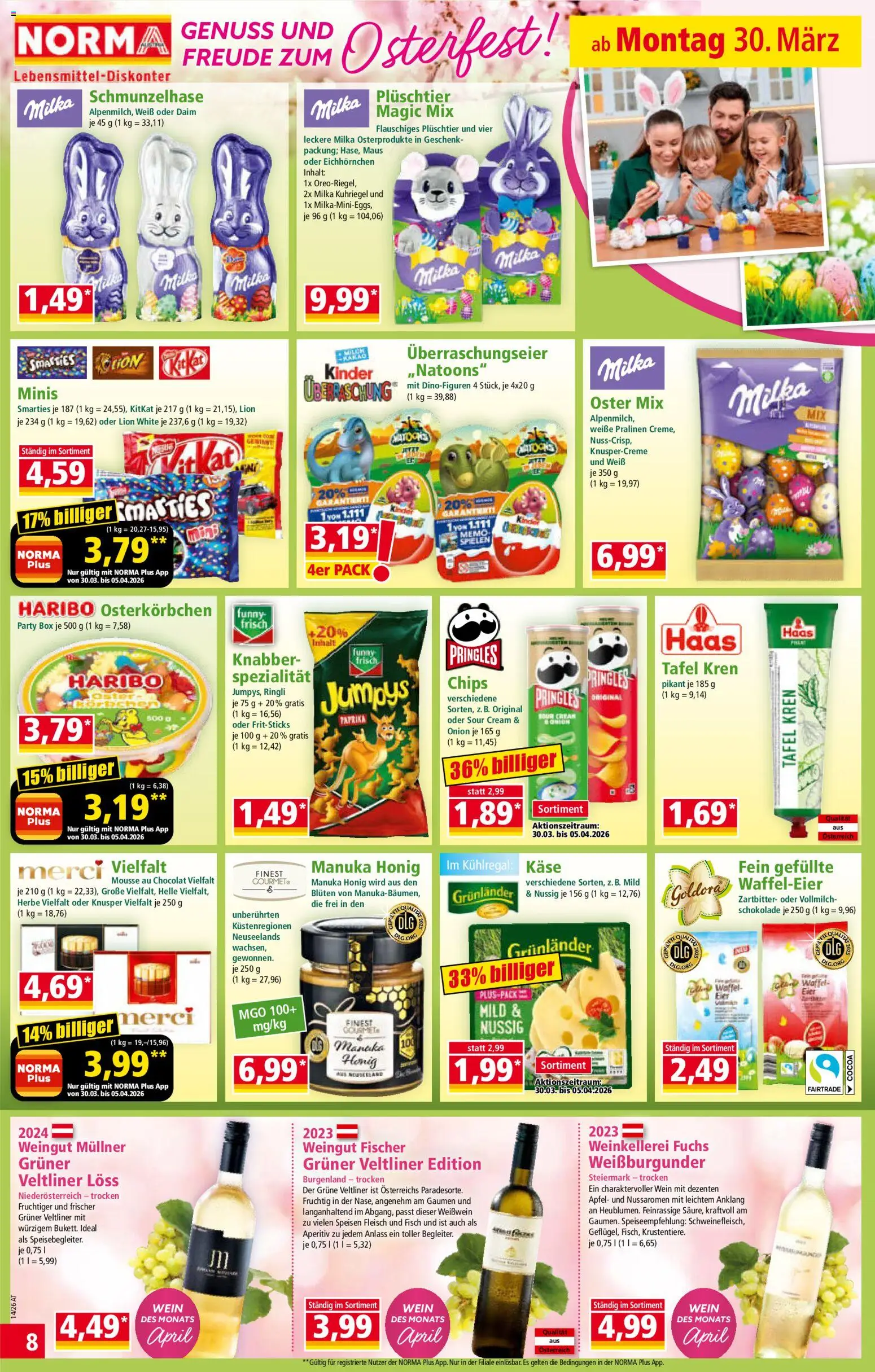 Norma Flugblatt gültig ab 30.03.2026 | Seite: 8 | Produkte: Maus, Häränliha, Box, Wein