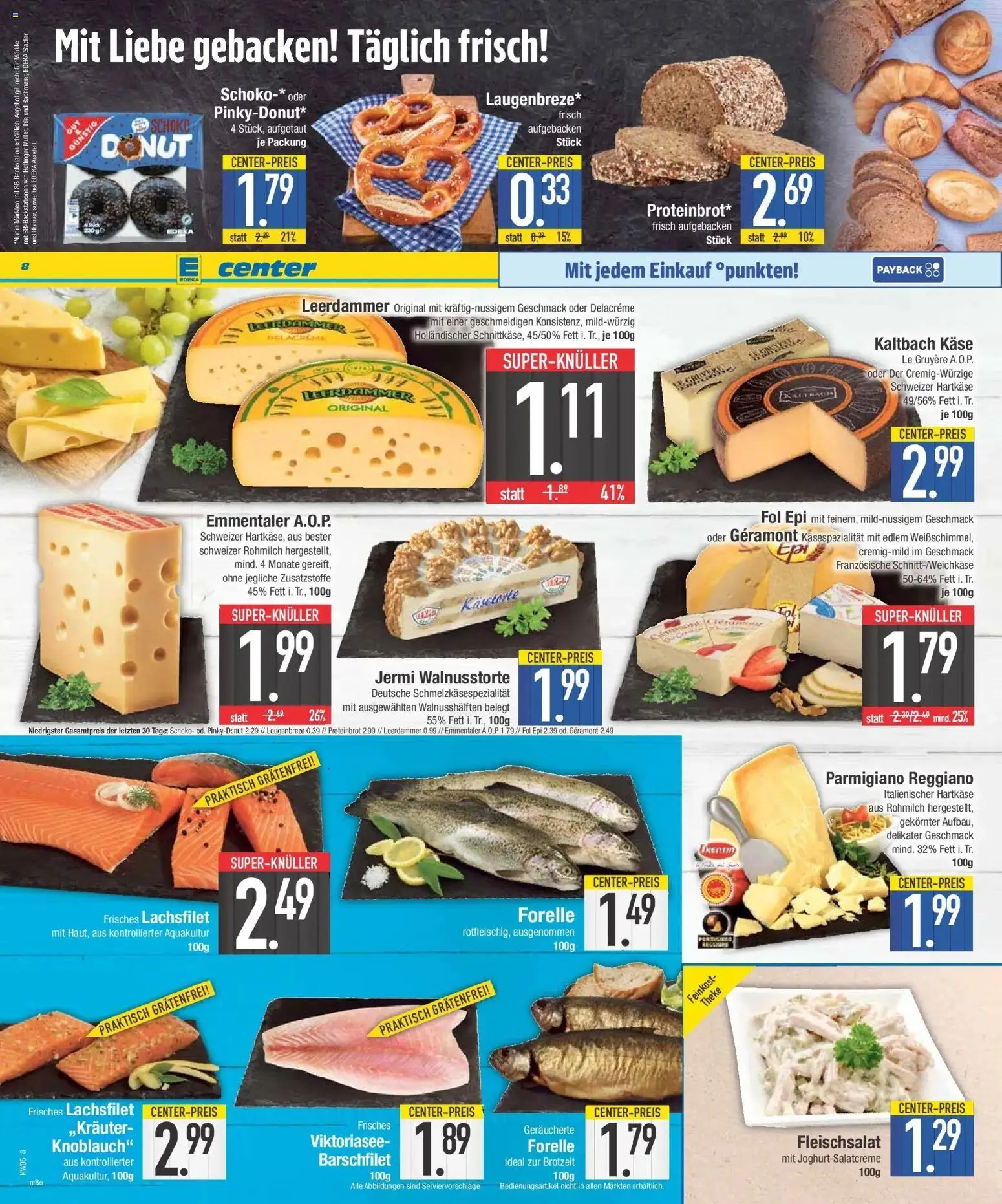 Edeka prospekt Krumbach	 – gültig ab 26.01.2026 | Seite: 8 | Produkte: Käse, Theke, Leerdammer, Knoblauch