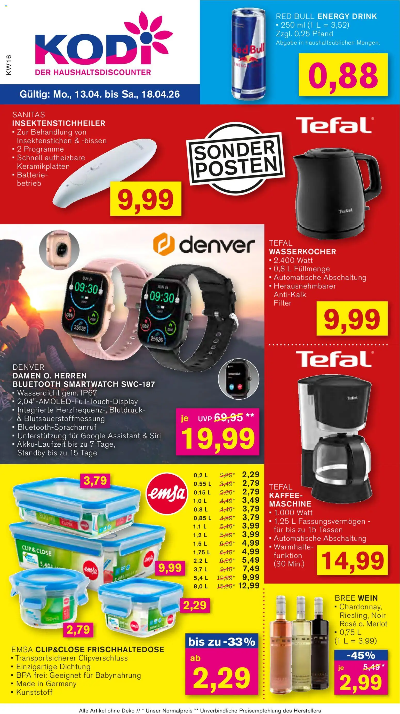 KODi Prospekt 	 – gültig ab 13.04.2026 | Seite: 1 | Produkte: Kaffee, Bree, Babynahrung, Wein