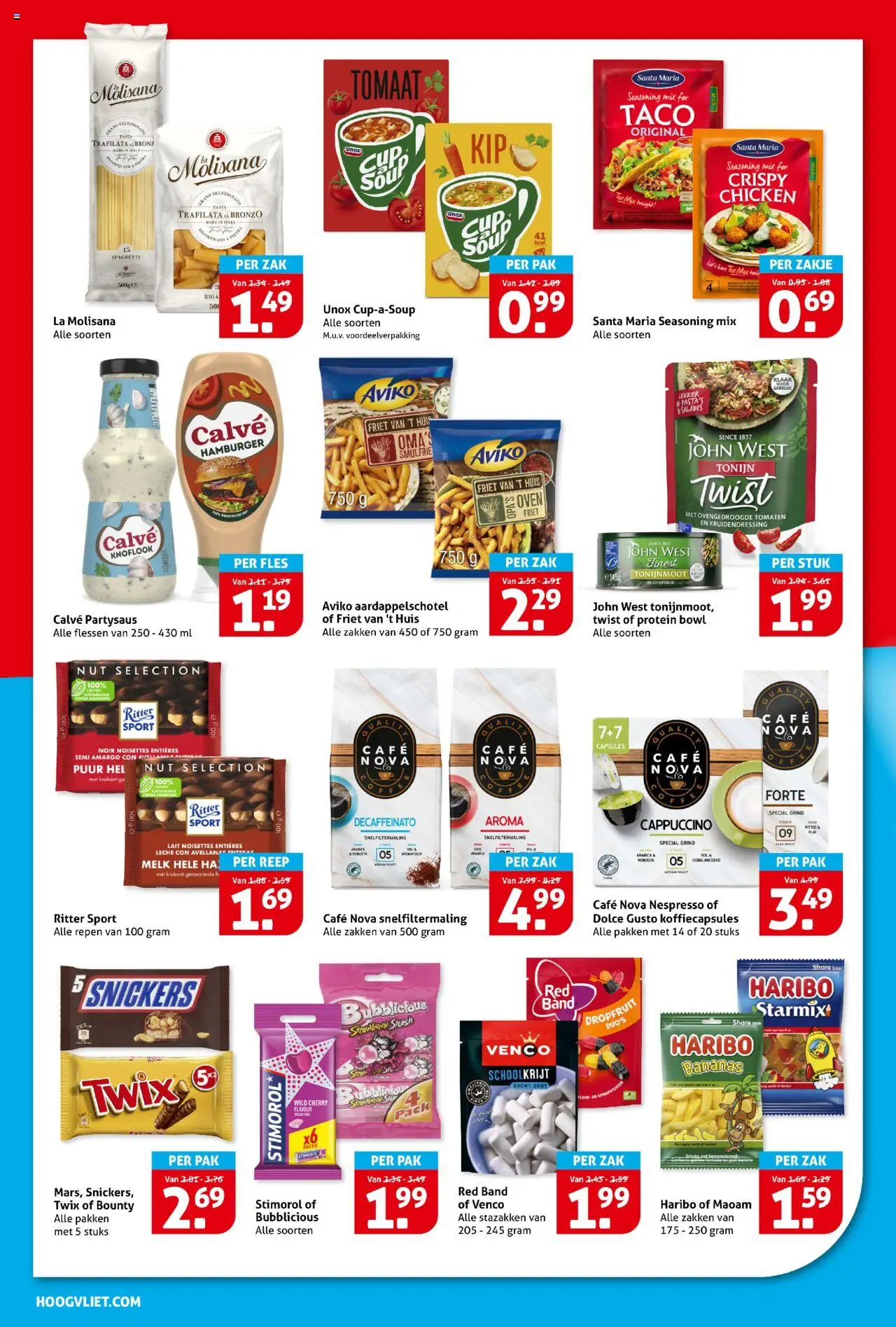  | Pagina: 10 | Producten: Pasta, Fles, Taco, Zak