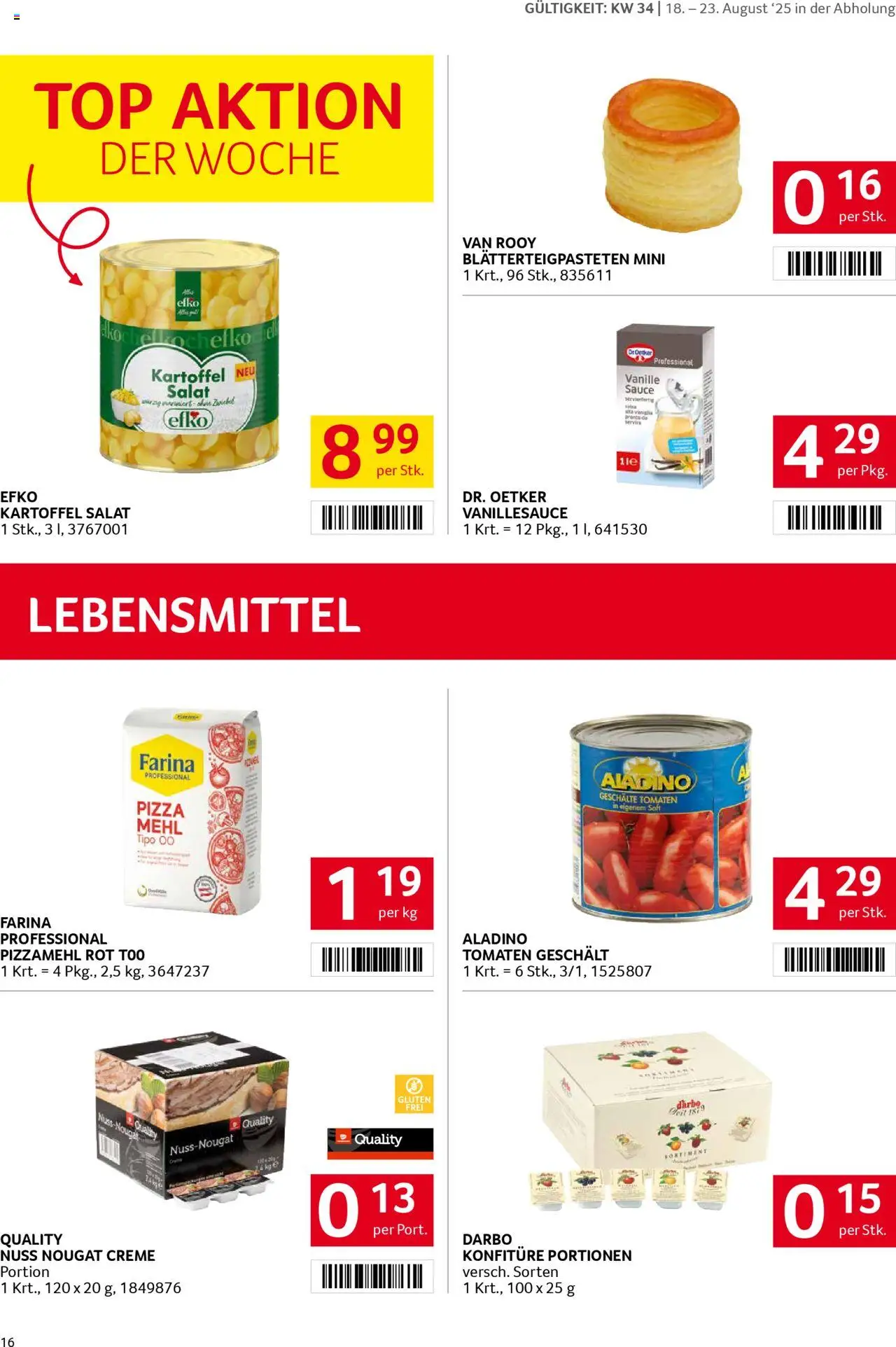 Transgourmet Flugblatt gültig ab 17.08.2025 | Seite: 15 | Produkte: Salat, Libacomb, Creme, Tomaten