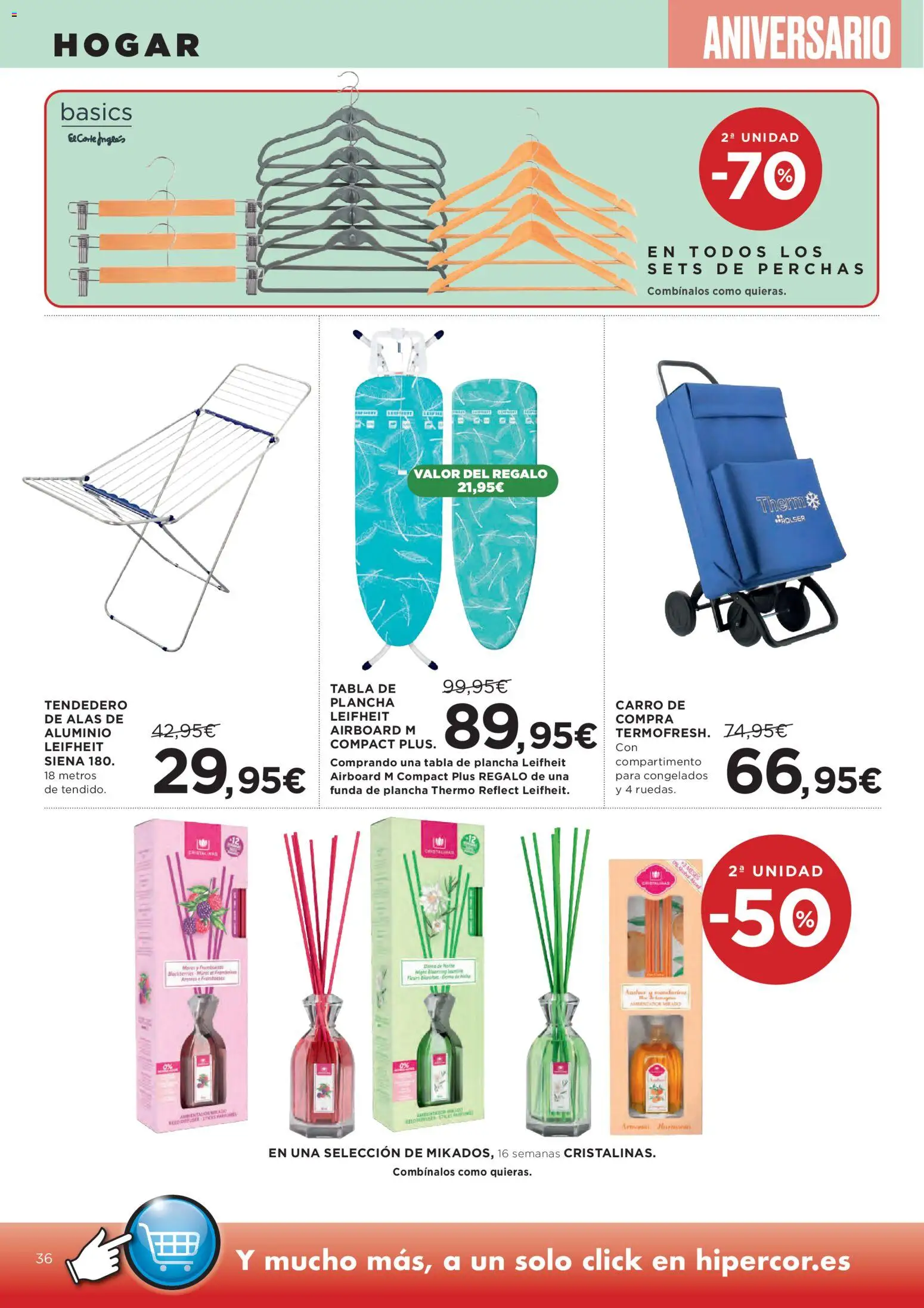 Hipercor catálogo │ válido desde el 06.11.2025 | Página: 48 | Productos: Tendedero, Funda, Plancha