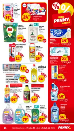 Náhled letáku Penny Market leták - Čtvrtečník od 30.10.2025 | Strana: 21 | Produkty: Písek, Papírové kapesníčky, Hydroxid sodný, Jar