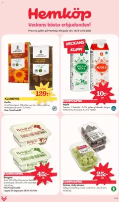 Hemköp - erbjudanden - Förhandsvisning av reklamblad från butik Hemköp aktuell från 18.08.2025