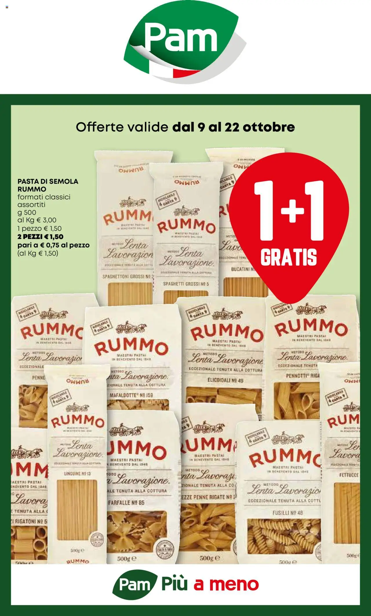 Volantino PAM del 09.10.2025 | Pagina: 1 | Prodotti: Pasta, Fusilli, Penne
