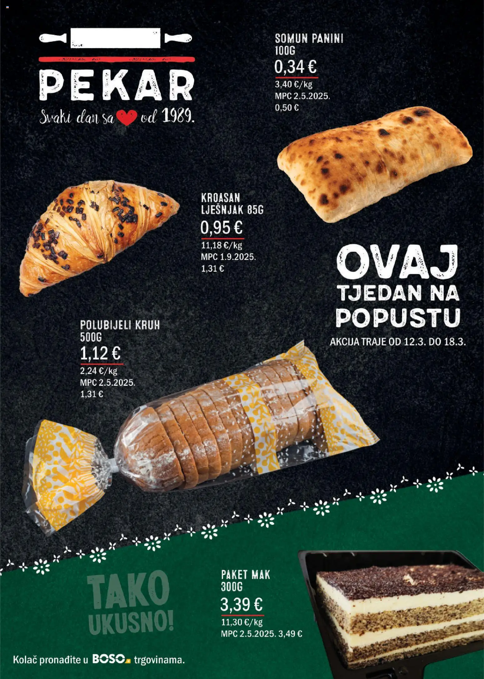 Boso katalog | vrijedi od 12.03.2026 | Stranica: 2 | Proizvodi: Somun, Kruh, Kroasan, Mak