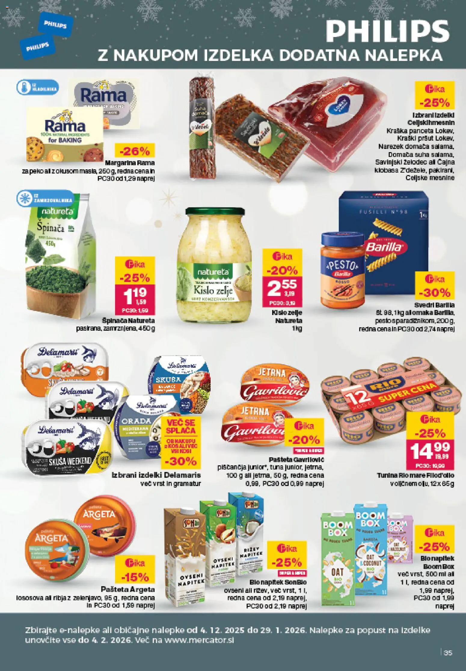 Novi Mercator katalog ponudbe – veljaven od 18.12.2025 | Stran: 35 | Izdelki: Pršut, Panceta, Tuna, Pašteta