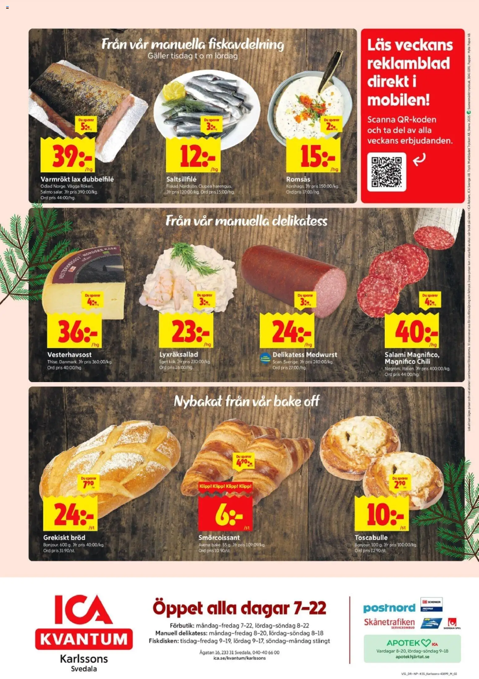 ICA Kvantum reklamblad aktuell från 15.12.2025 | Sida: 12 | Produkter: Romsås, Lax, Chili, Salami