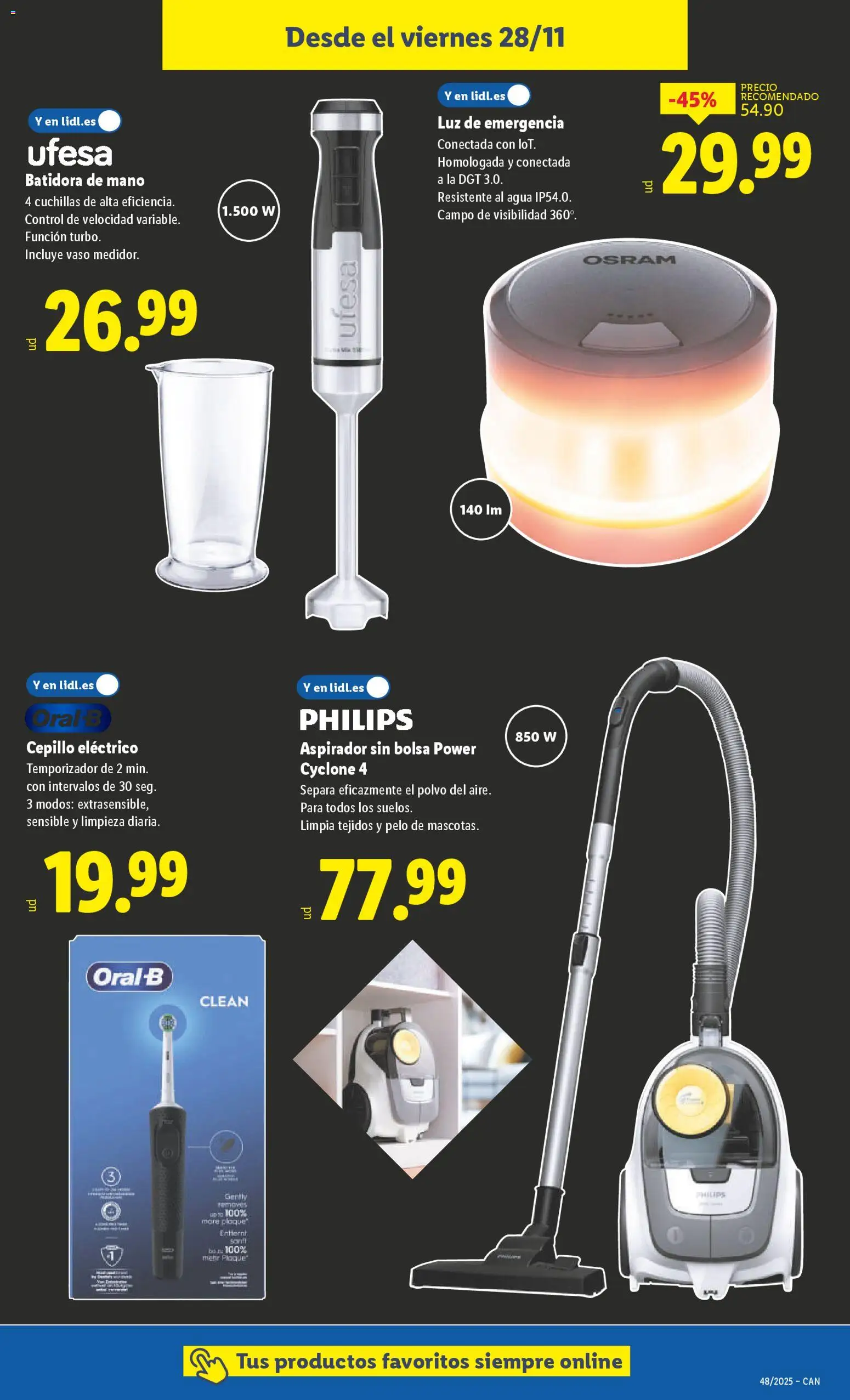 Lidl - Black Friday Canarias │ válido desde el 24.11.2025 | Página: 23 | Productos: Polvo, Cepillo, Batidora, Aspirador