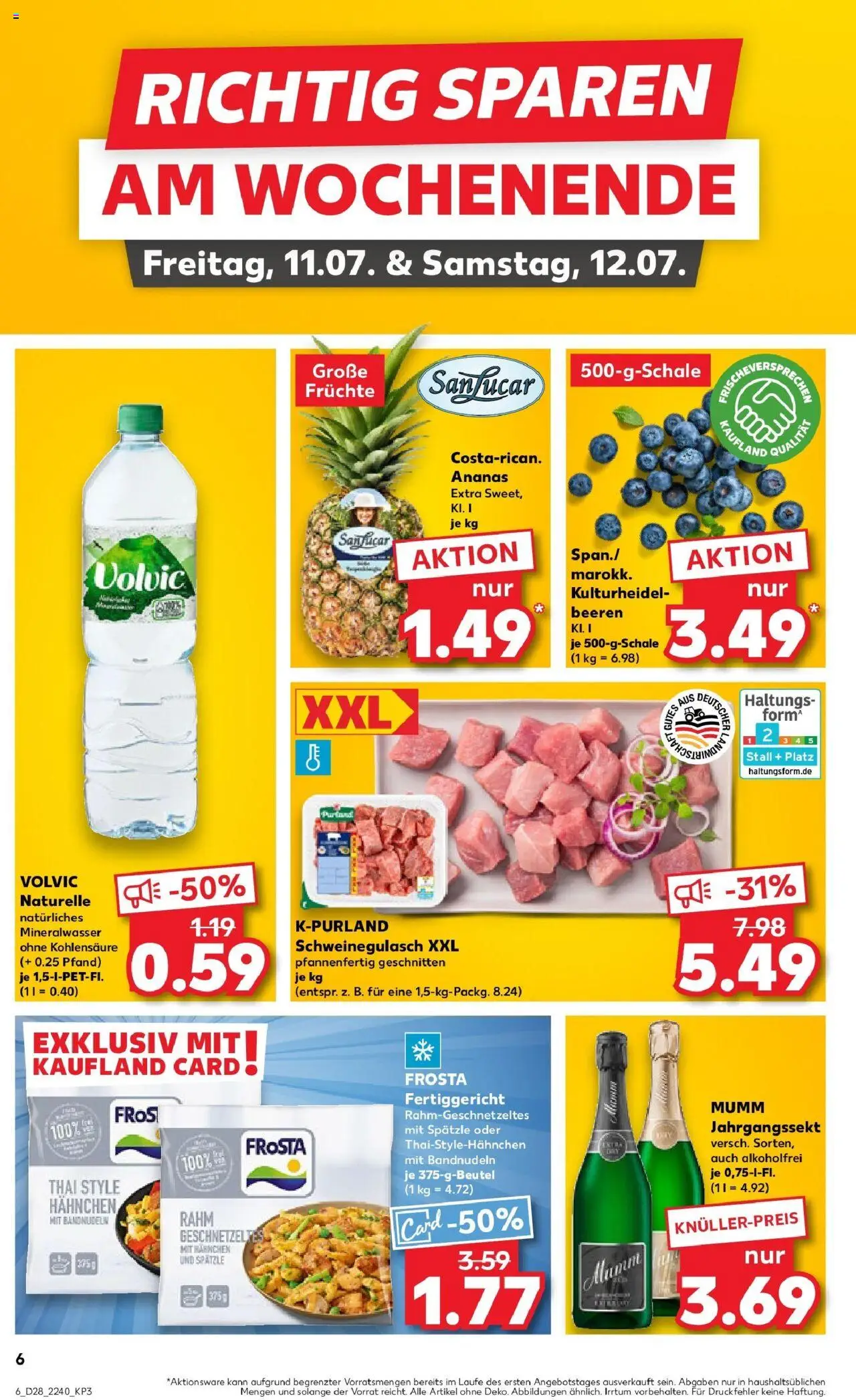 Kaufland prospekt Dossenheim	 - gültig ab dem 13.07.2025 | Seite: 21 | Produkte: Schweinegulasch, Mineralwasser, Frosta, Volvic