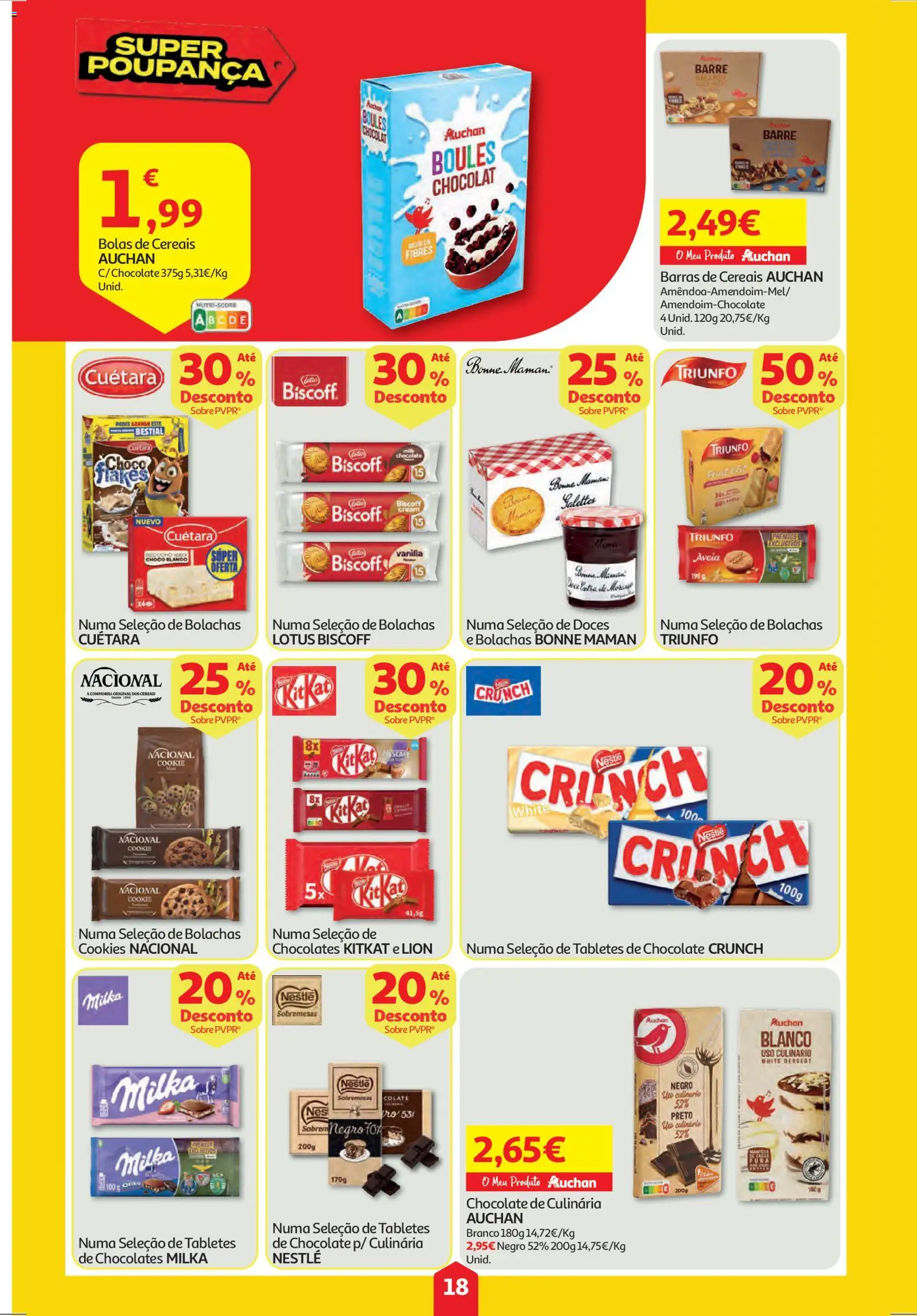 Auchan folheto │ válido de 25.12.2025 | Página: 18 | Produtos: Barras de cereais, Nestlé, Chocolate, Doces