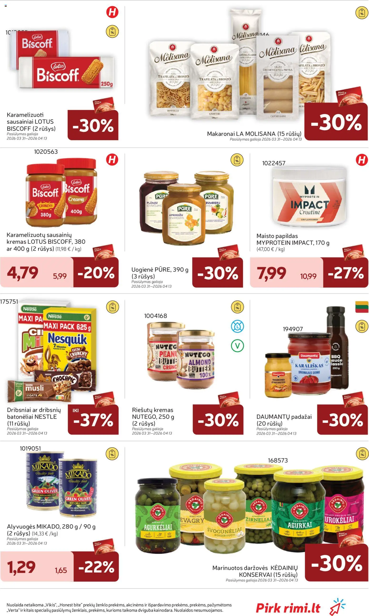 Rimi akcijos nuo 07.04.2026 | Puslapis: 25 | Prekių: Agurkai, Kremas, Žirneliai, Makaronai