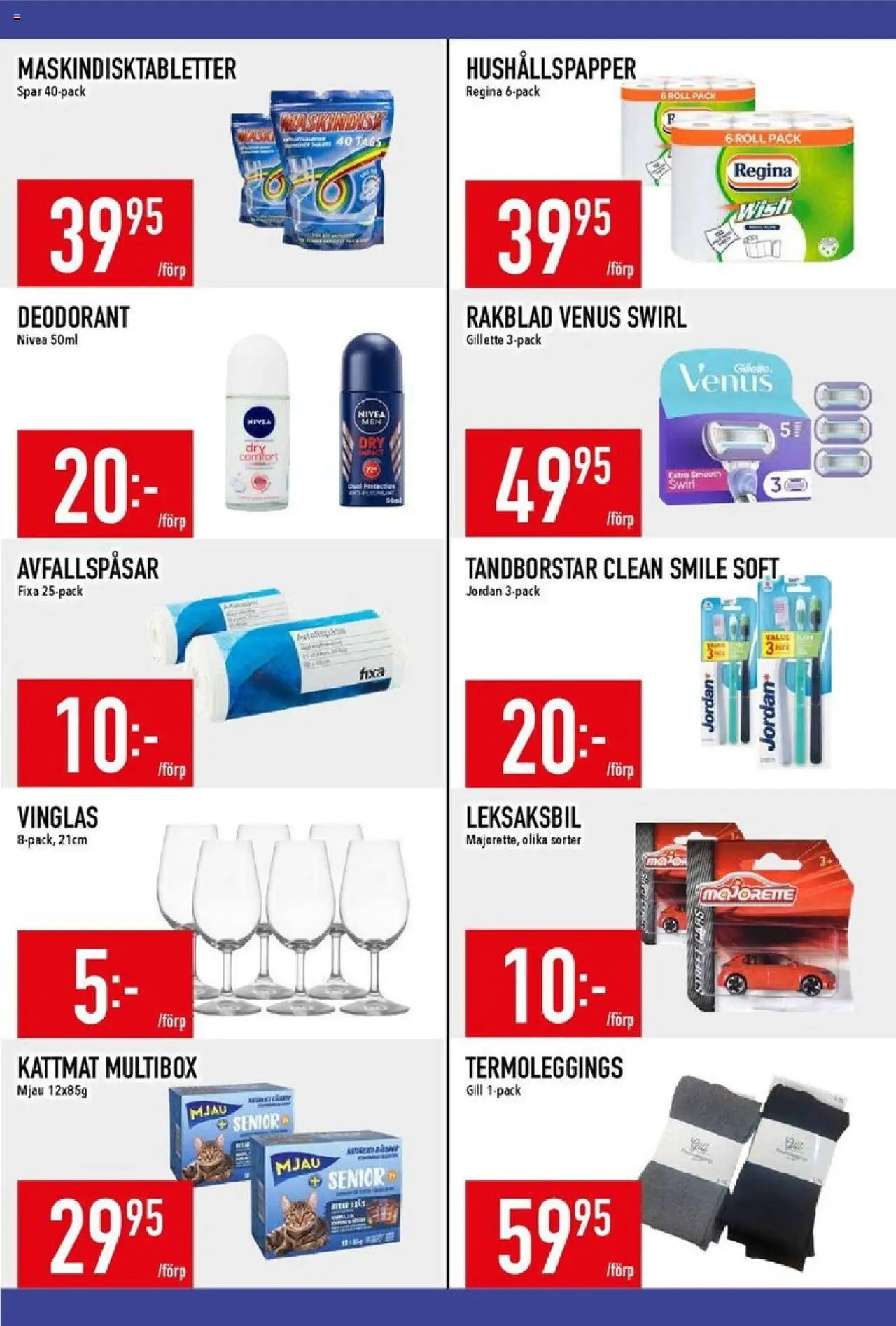 Matdax reklamblad aktuell från 06.10.2025 | Sida: 17 | Produkter: Deodorant, Hushållspapper, Kattmat, Rakblad