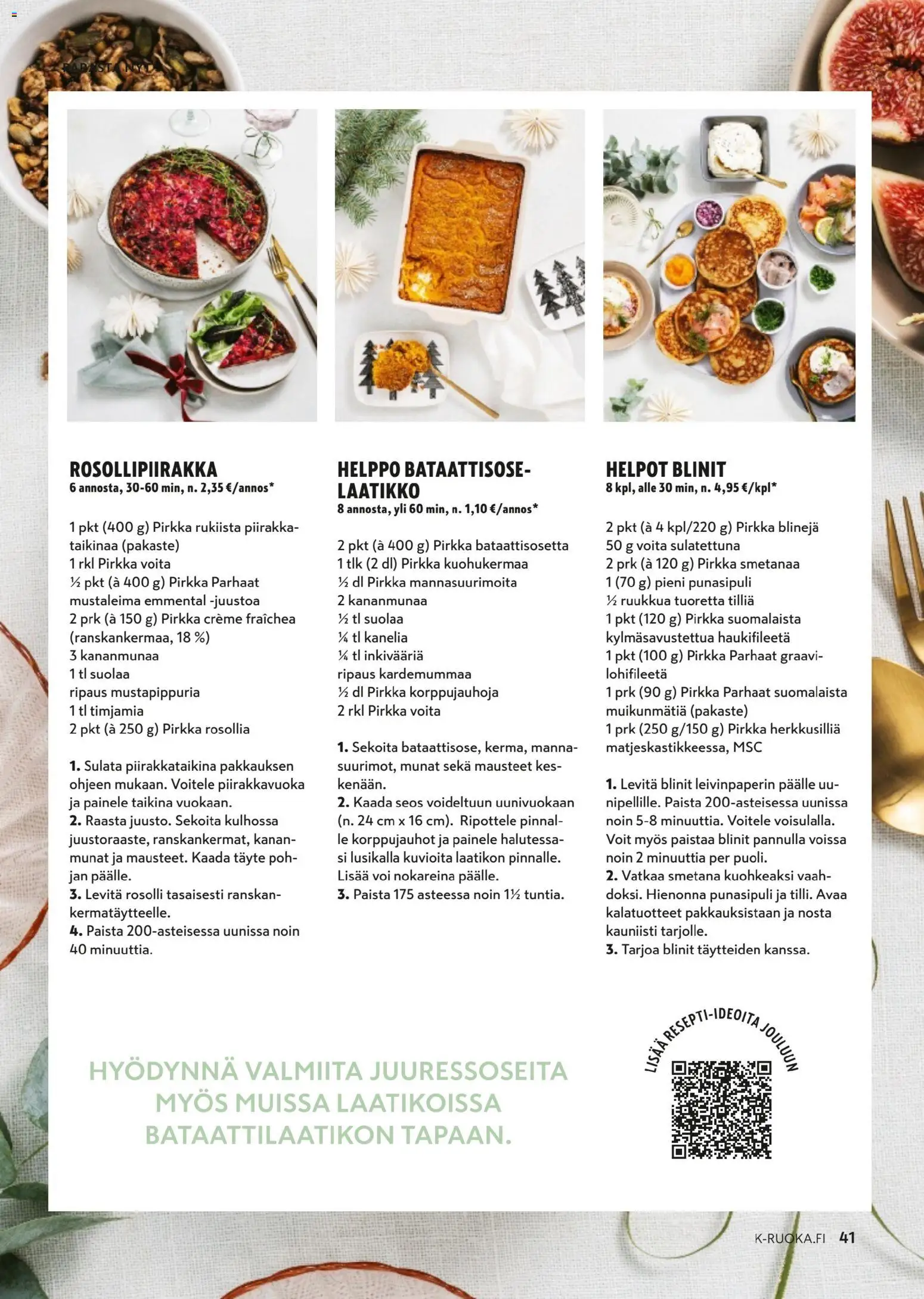 K-Supermarket - K-Ruoka – voimassa 03.12.2025 alkaen | Sivu: 41 | Tuotteet: Emmental, Laatikko, Voi, Piirakka