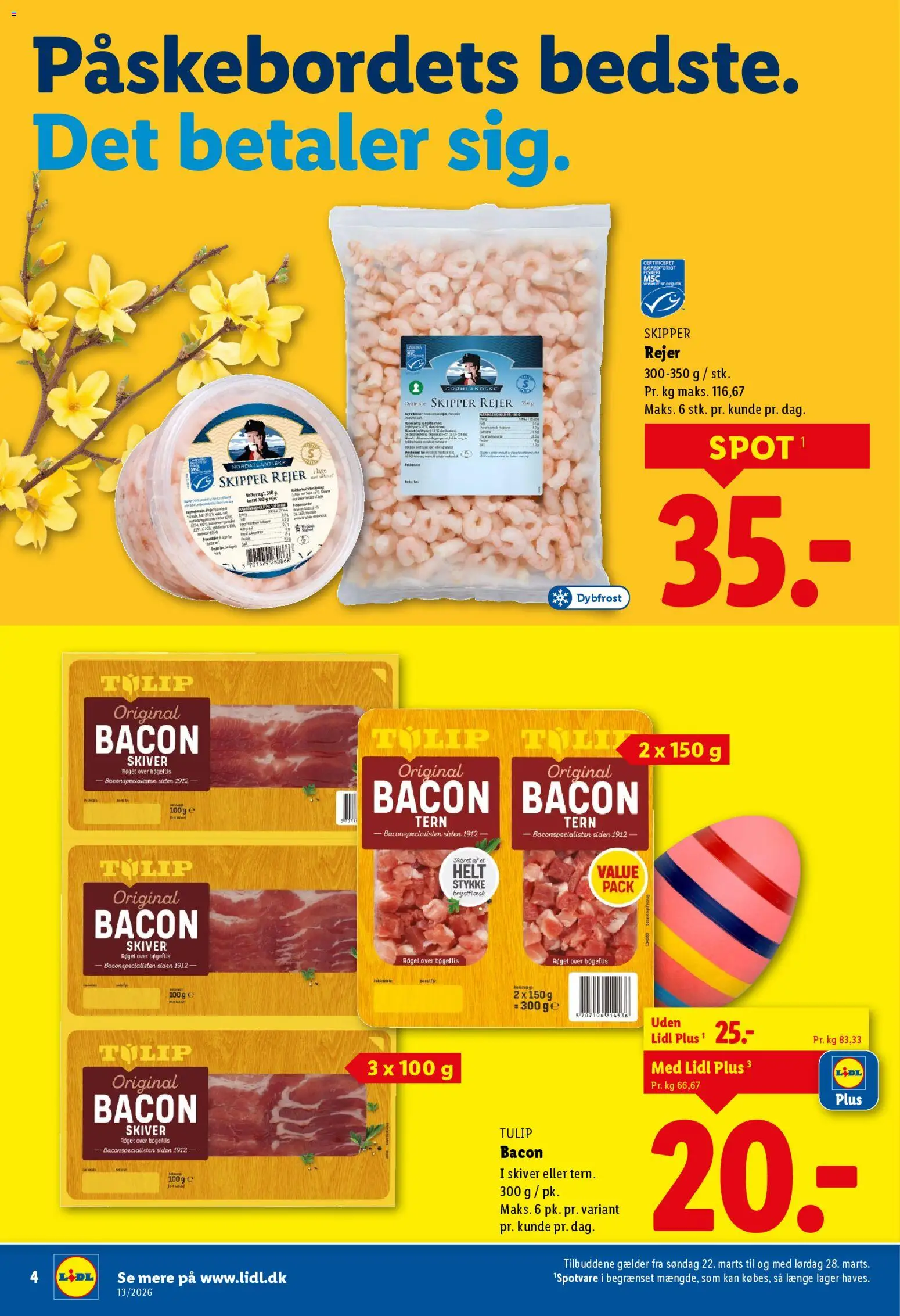 Lidl tilbudsavis – gyldig fra 26.03.2026 | Side: 14 | Produkter: Bacon, Rejer, Søm