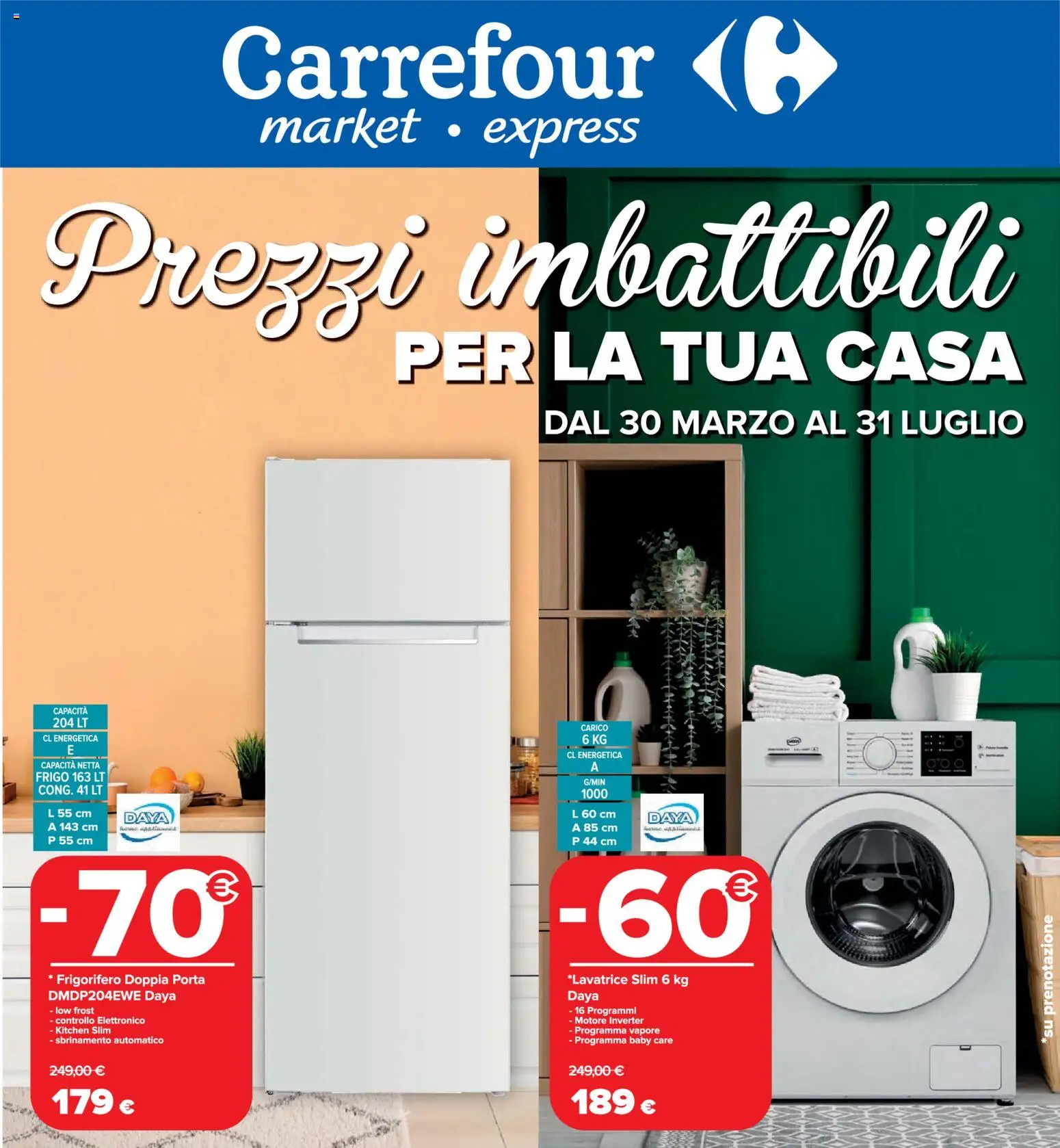 Volantino Carrefour del 30.03.2026 | Pagina: 1 | Prodotti: Frigorifero