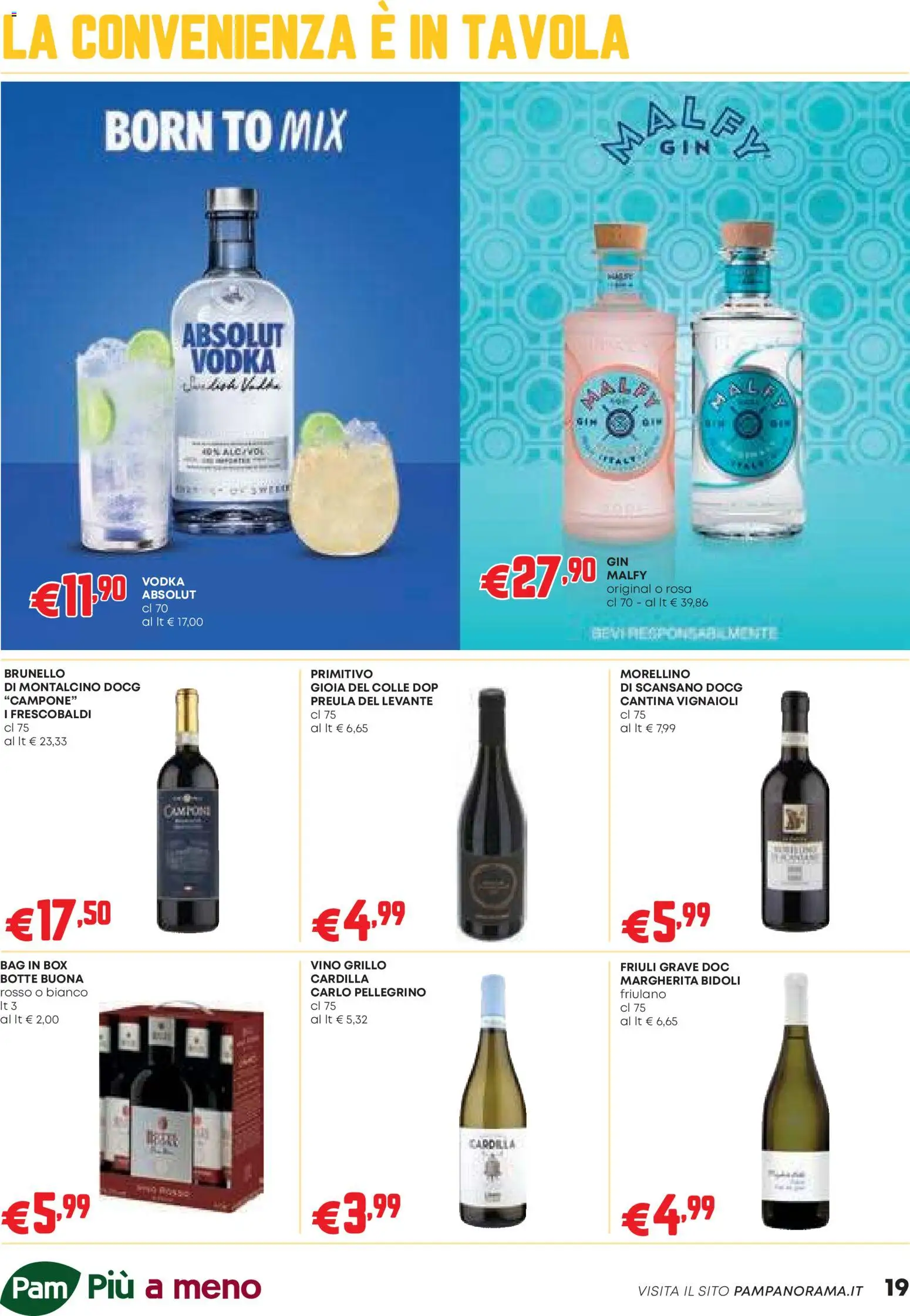 Volantino PAM del 26.03.2026 | Pagina: 19 | Prodotti: Vodka, Vino