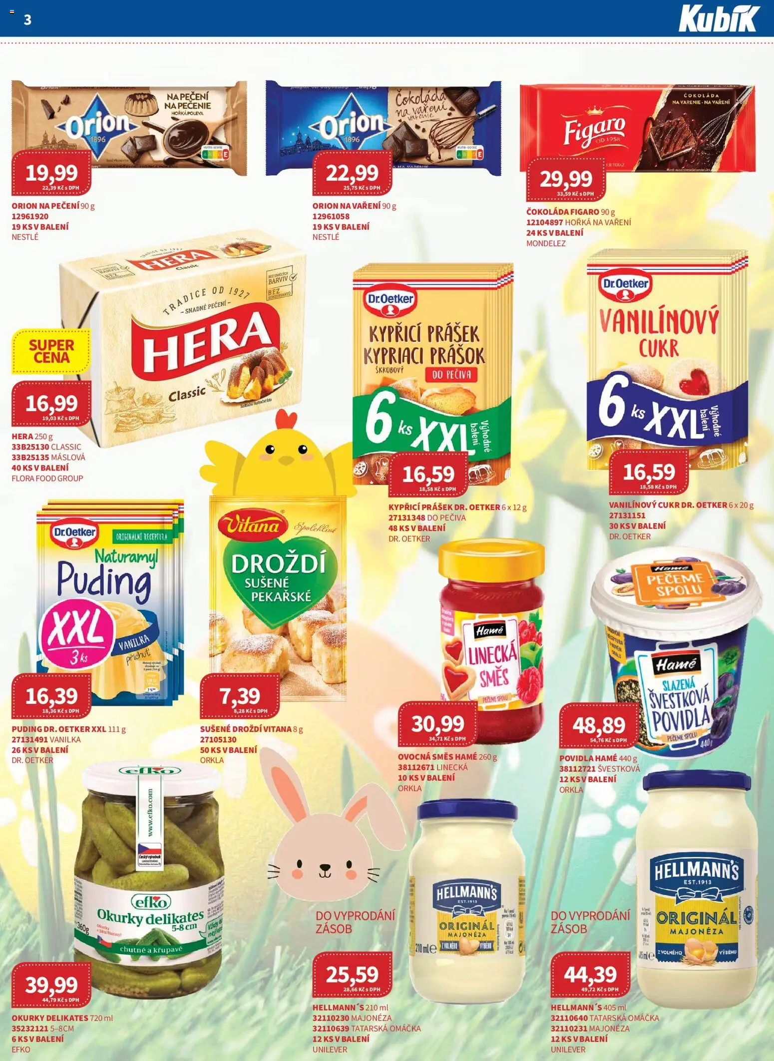 Kubík leták - Velkoobchod 03/2026 od 01.03.2026 | Strana: 3 | Produkty: Okurky, Hera, Tatarská omáčka, Droždí